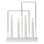 Glossy window candleholder, frame, 4-bulb, white