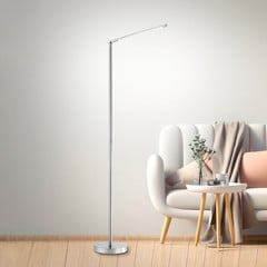 Lampa stojąca LED Dawda ze ściemnianym, stalowa