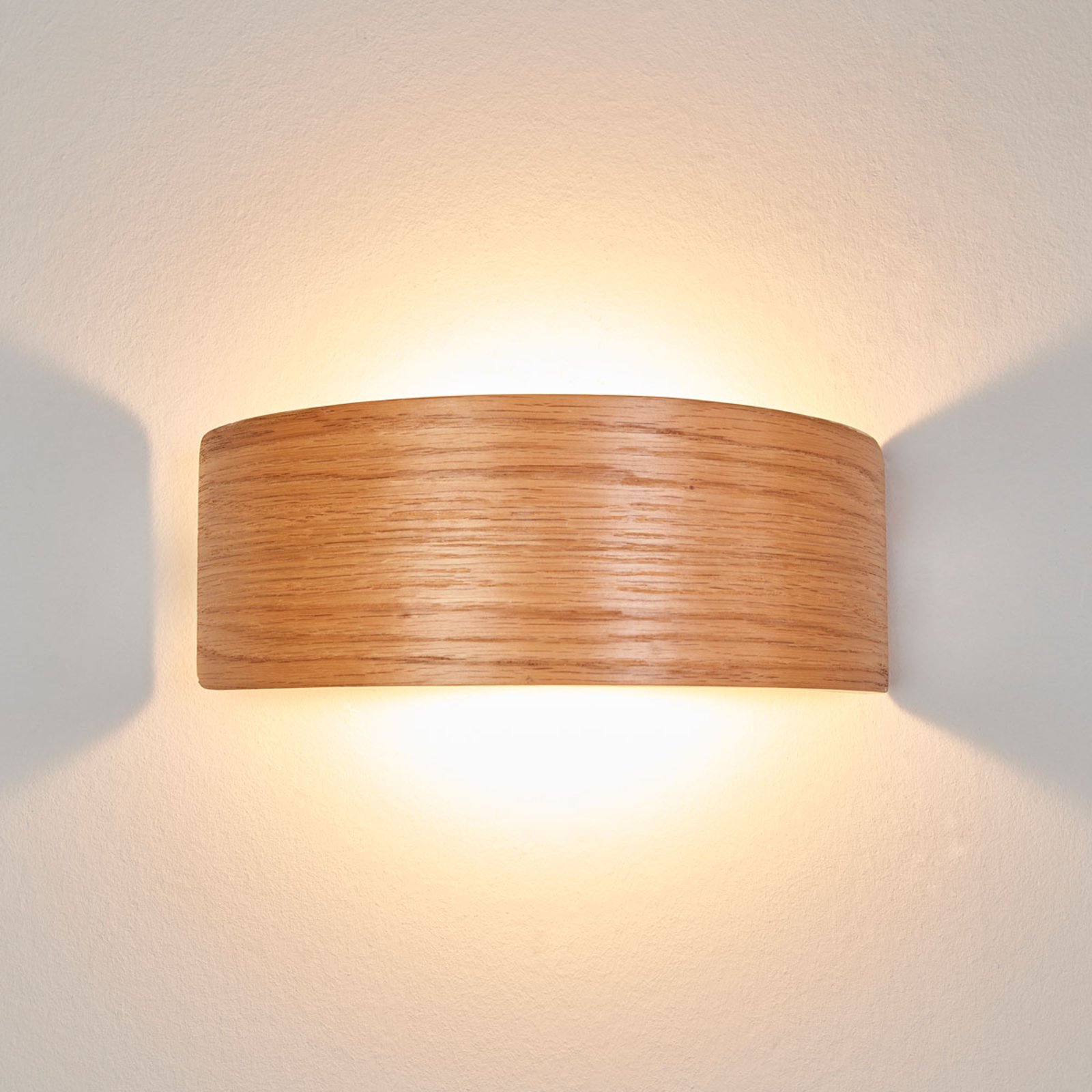 LED-Wandleuchte Rafailia 23cm, Holz