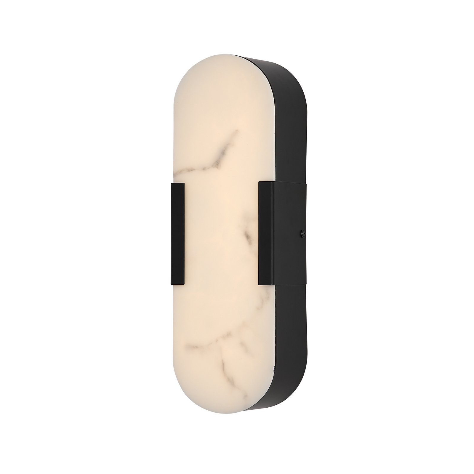 Aplique LED para baño Opaline, altura 35 cm, negro, metal/resina