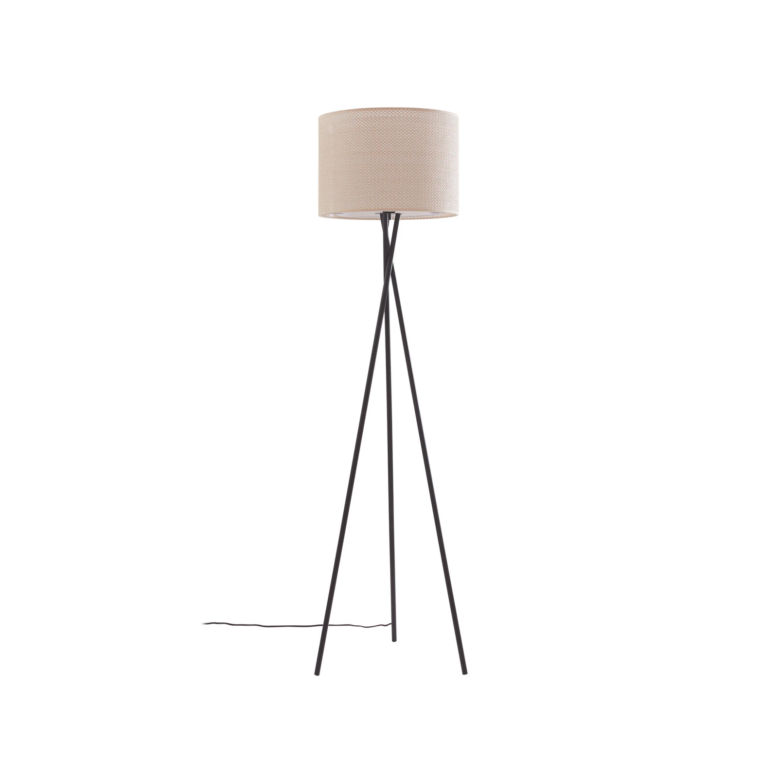 Lindby állólámpa Soula, Ø 40 cm, bézs, műanyag, E27