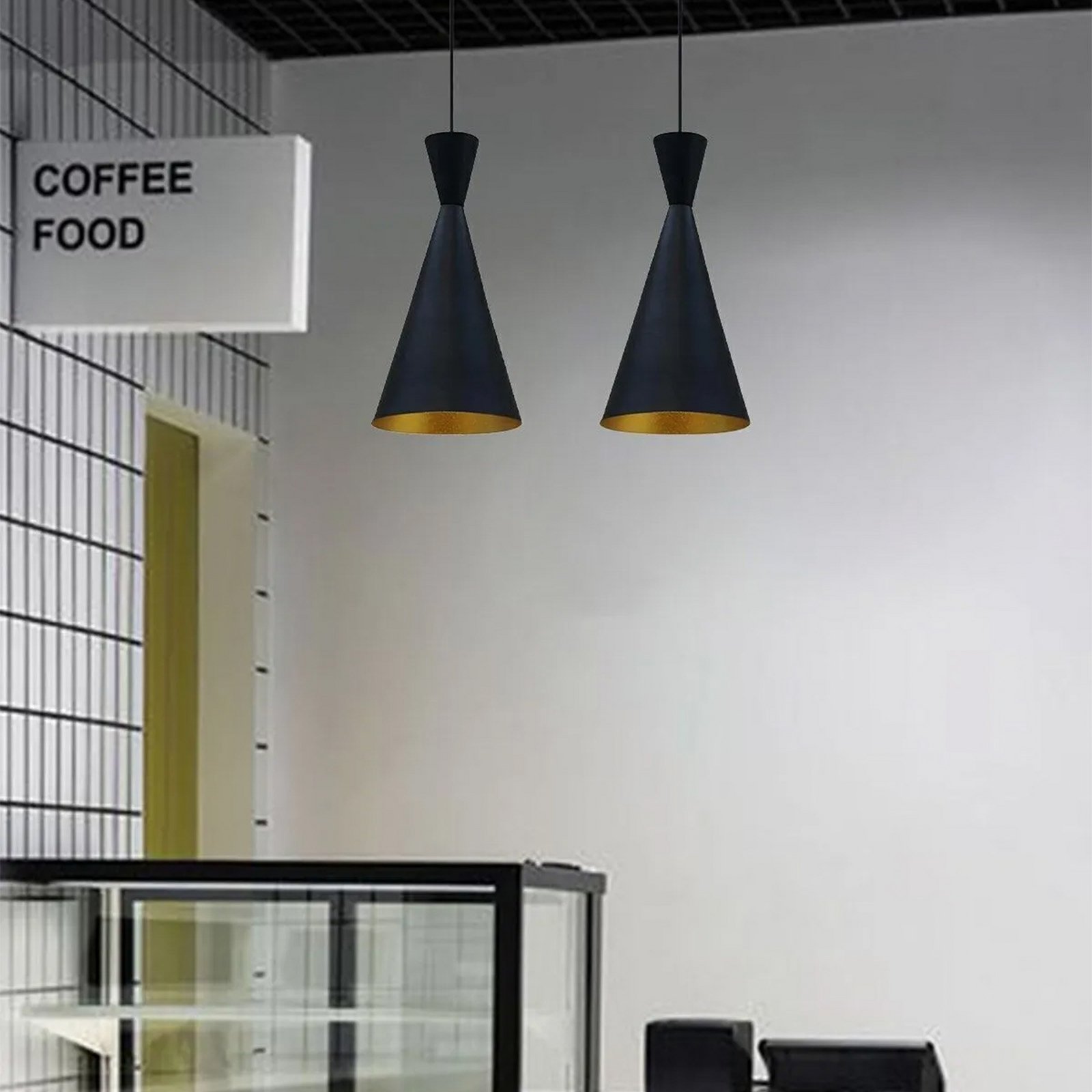 Lampa wisząca Glenora, czarna, Ø 18 cm, metal, E27