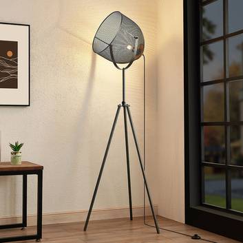Lindby Monigo lampa podłogowa z żelaza i drewna