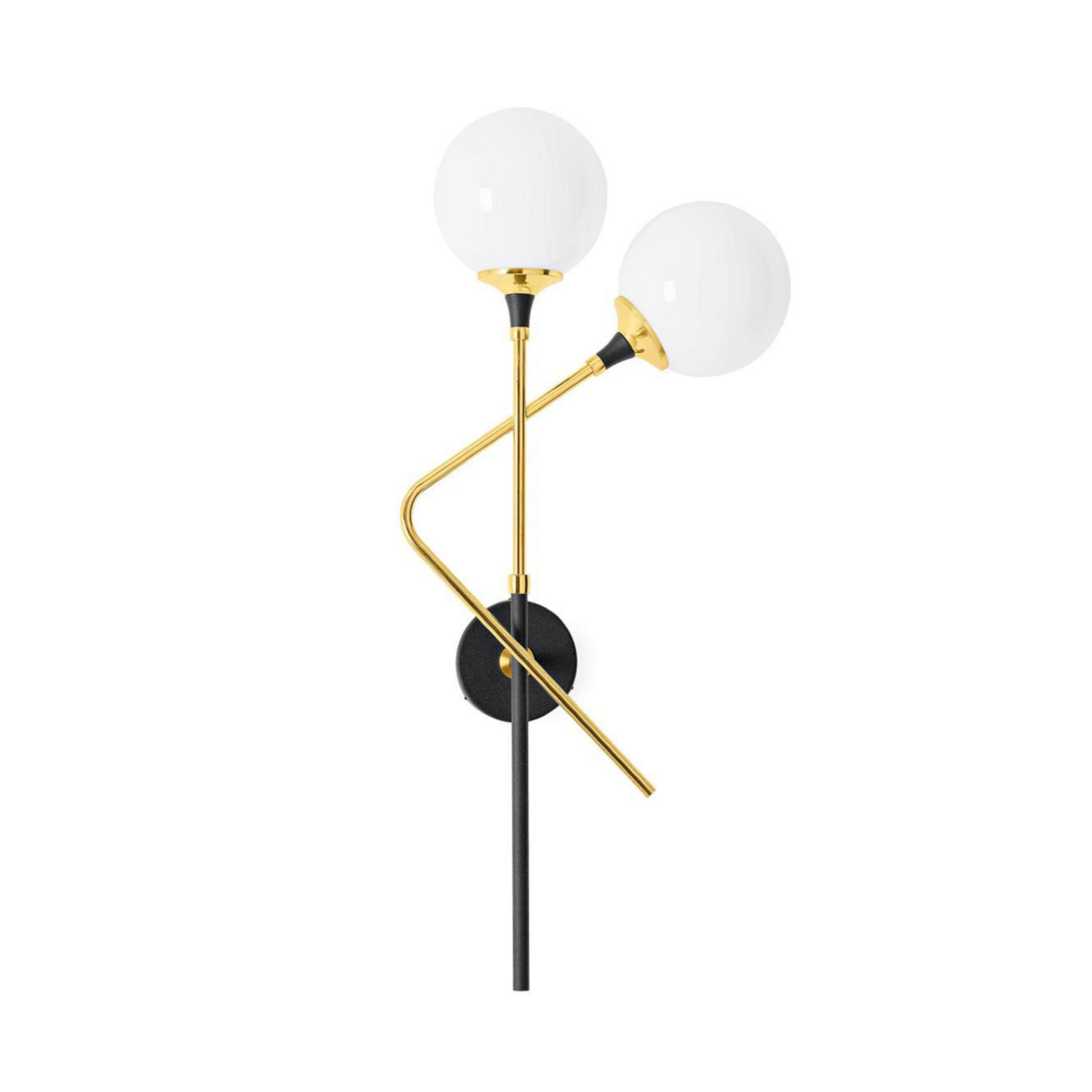 Galassia wandlamp, boven/links, goudkleurig, 2-lamps - Stilnovo