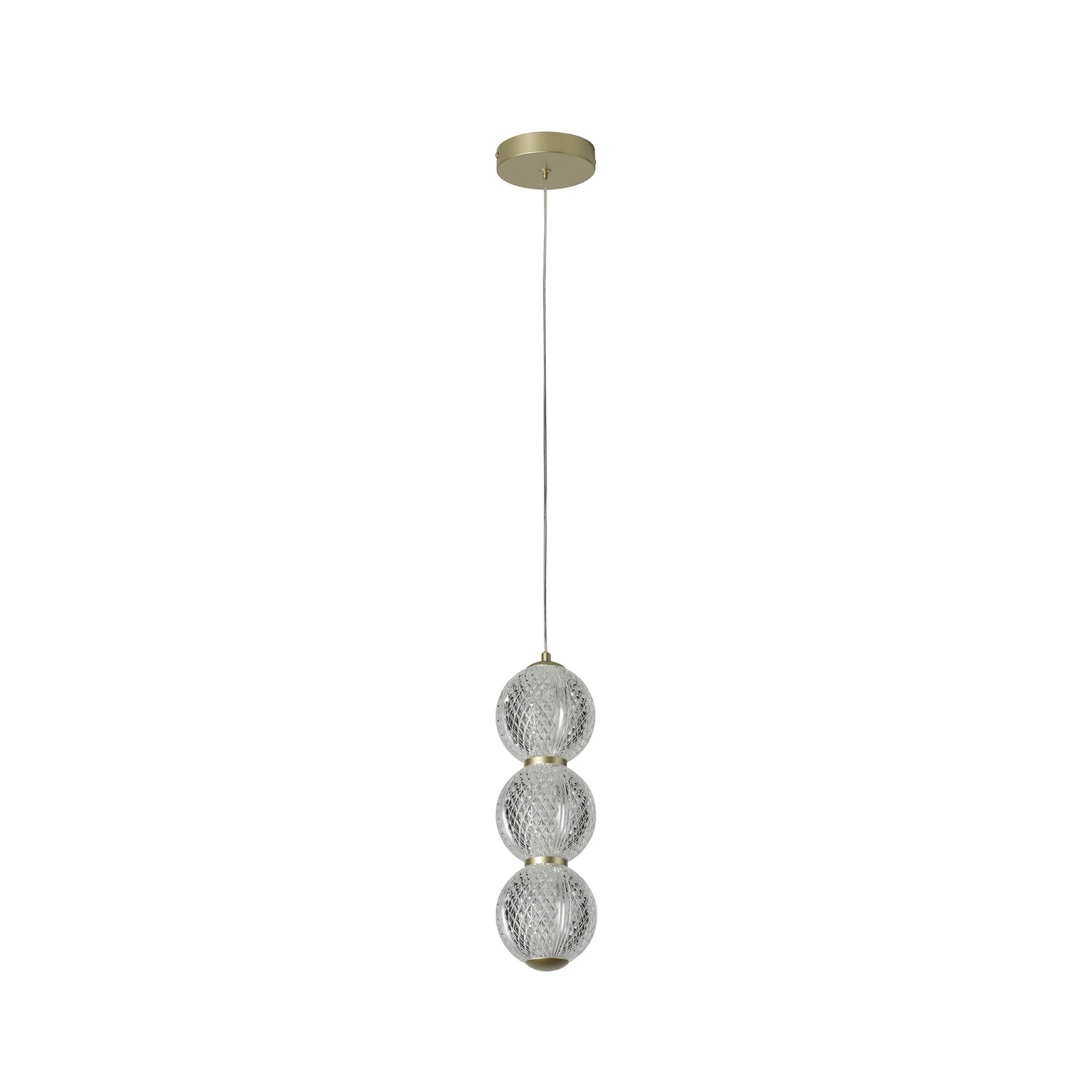 Suspension LED OSRAM Decor Xstal, couleur laiton, Ø 12 cm