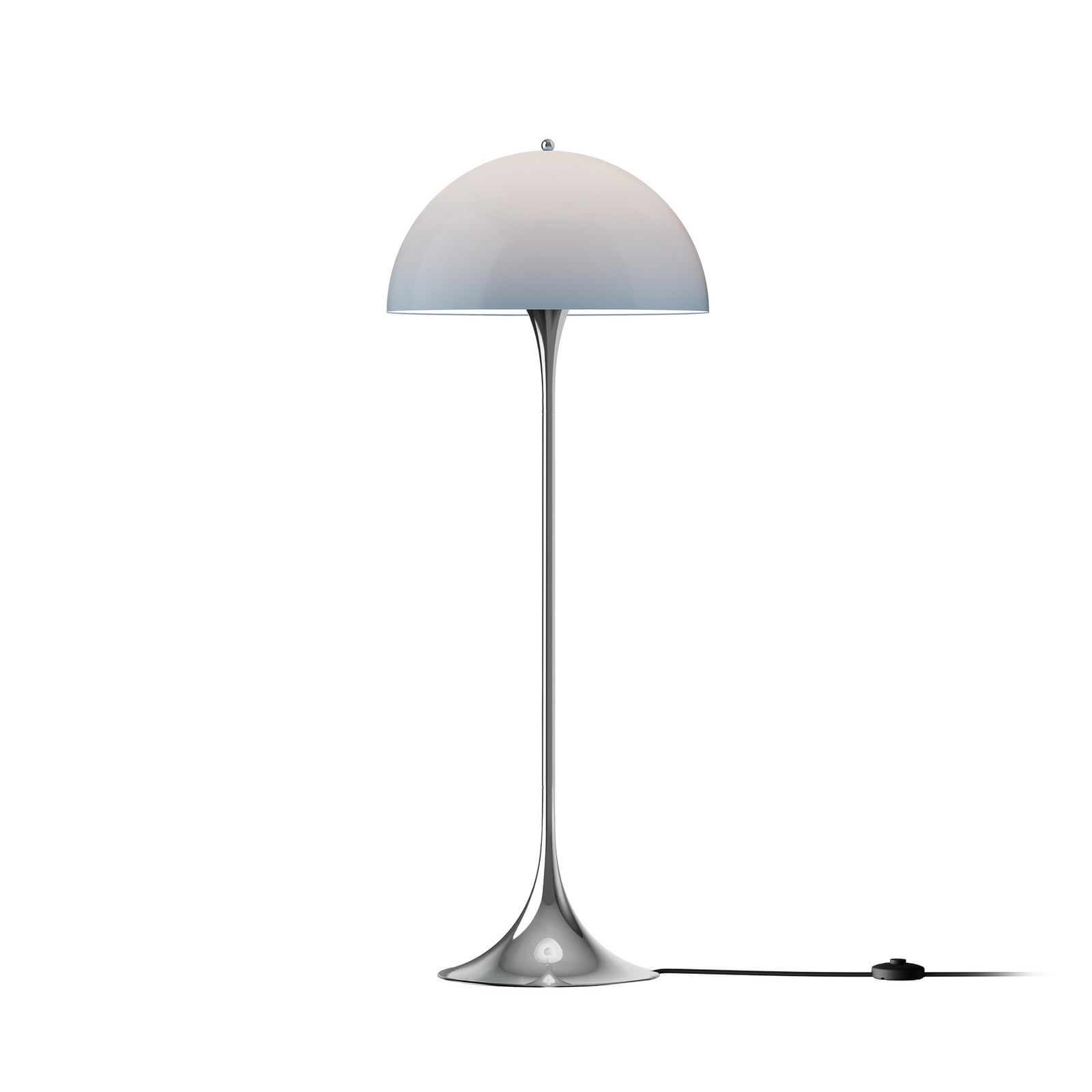 Panthella-maavalaisin, siniharmaa/kromi, 129 cm – Louis Poulsen Panthella-maavalaisin, siniharmaa/kromi, 129 cm – Louis Poulsen