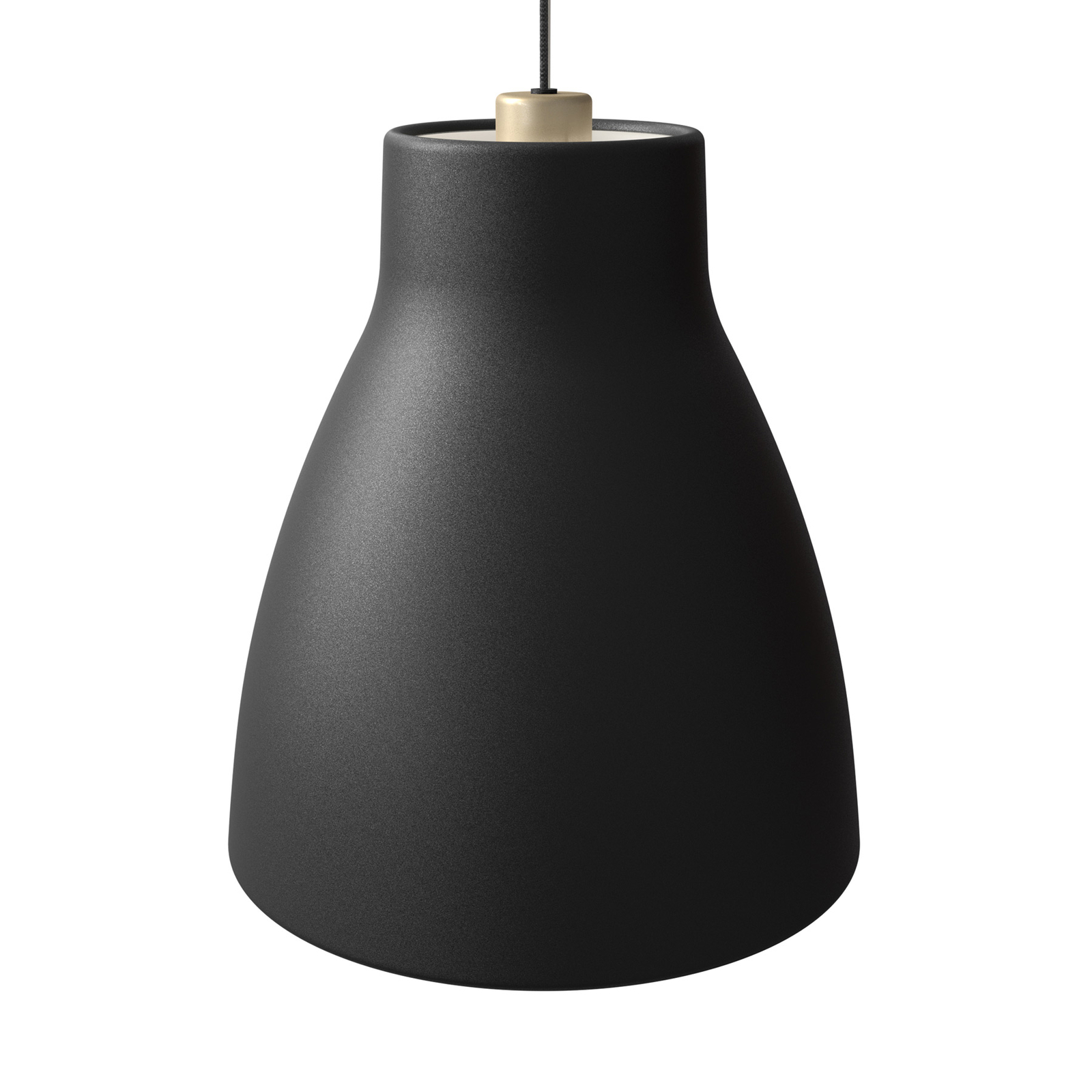 Gong pendant light with metal shade