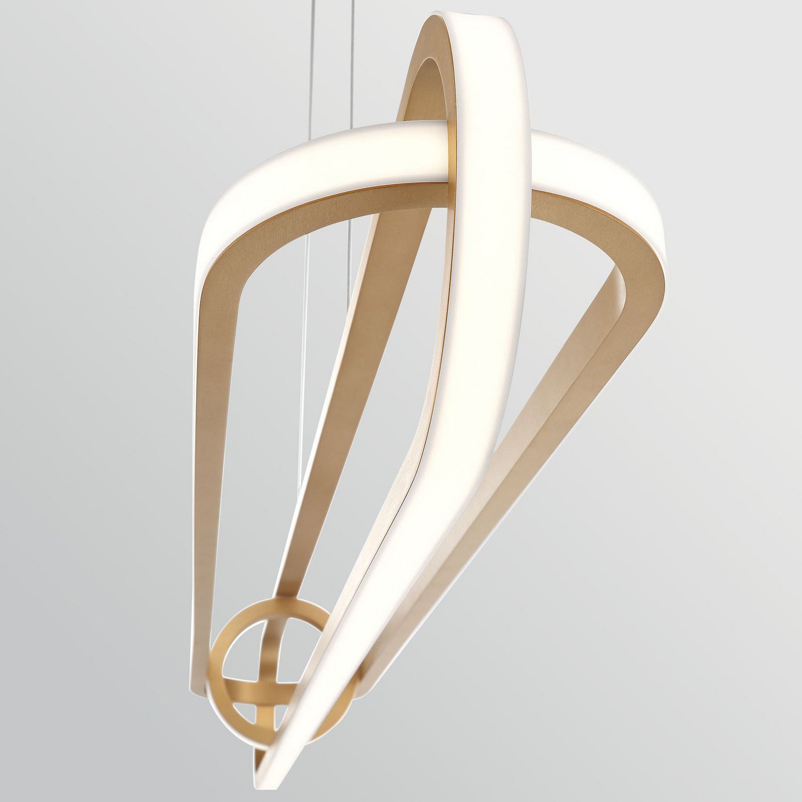LED hanglamp DENMARK, goud geborsteld, lengte 107 cm, metaal