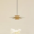 Lucande LED pendant light Livie, beige, aluminium, Ø 50 cm