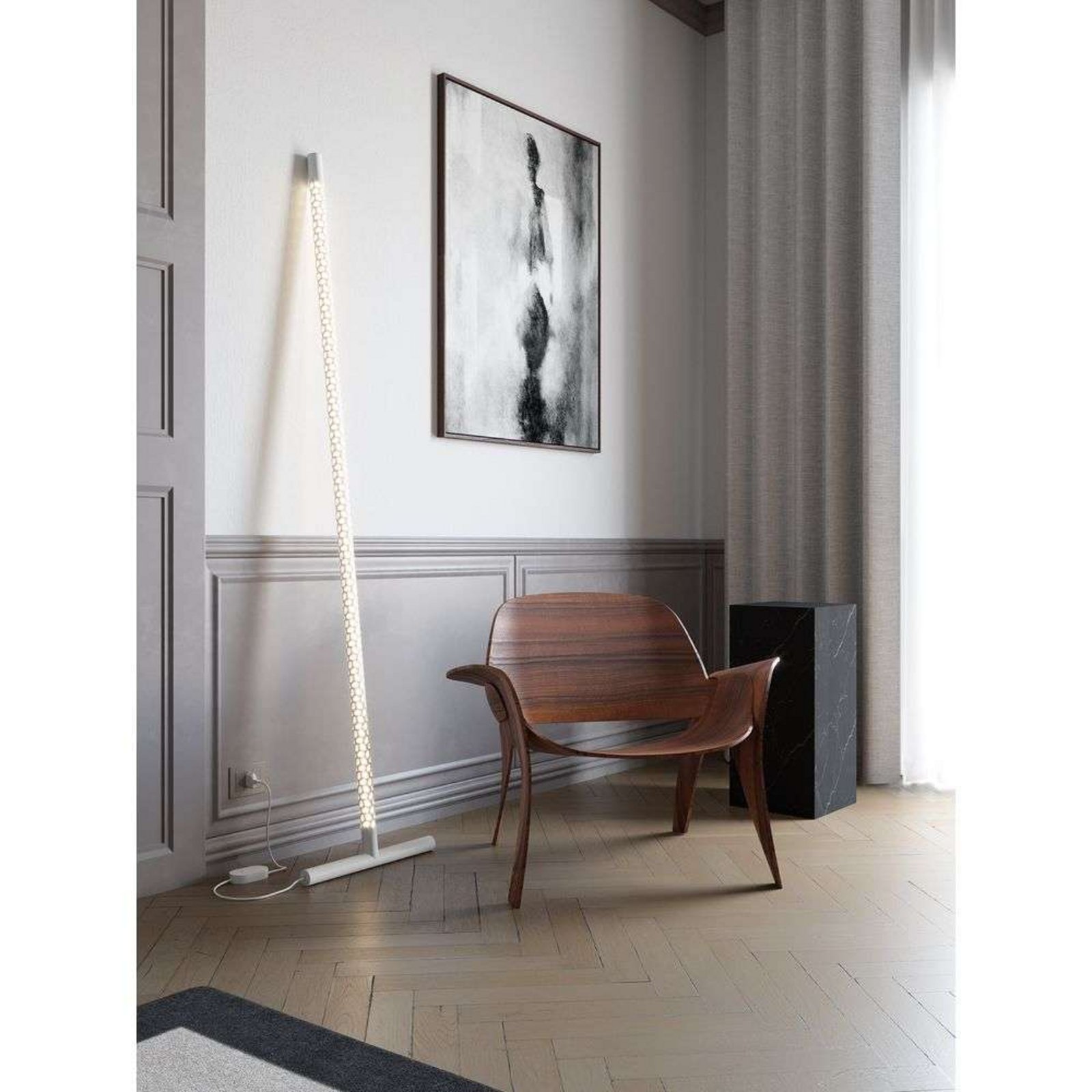 Squiggle F1 Floor Lamp 2700K Matt White - Rotaliana