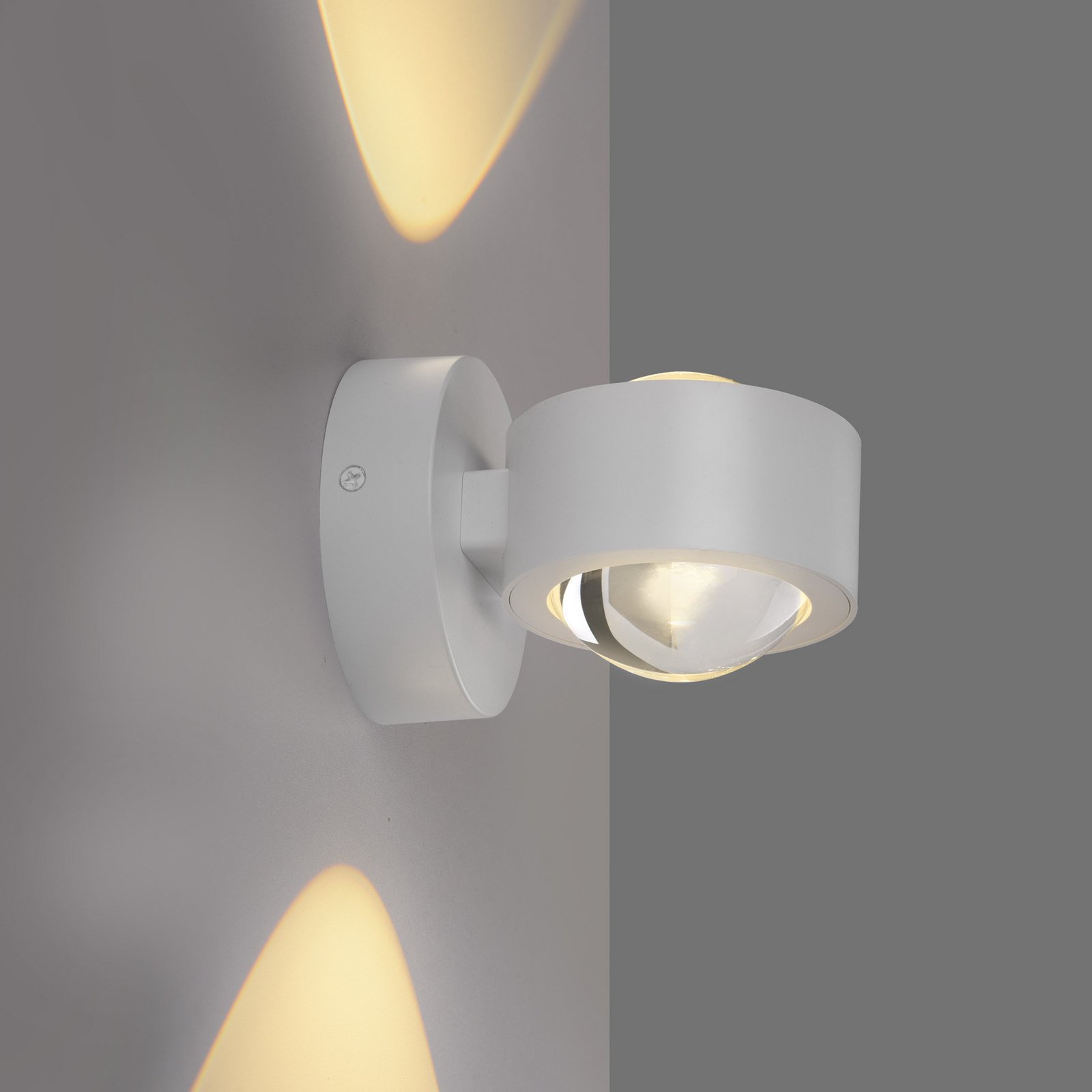 JUST LIGHT. LED wandlamp op accu Chia, wit, ijzer, 3.000 K