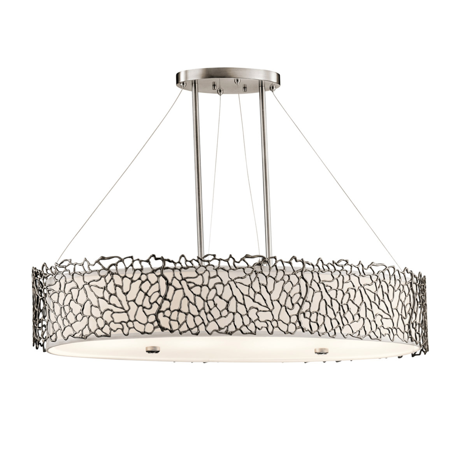 Silver Coral oval pendant light