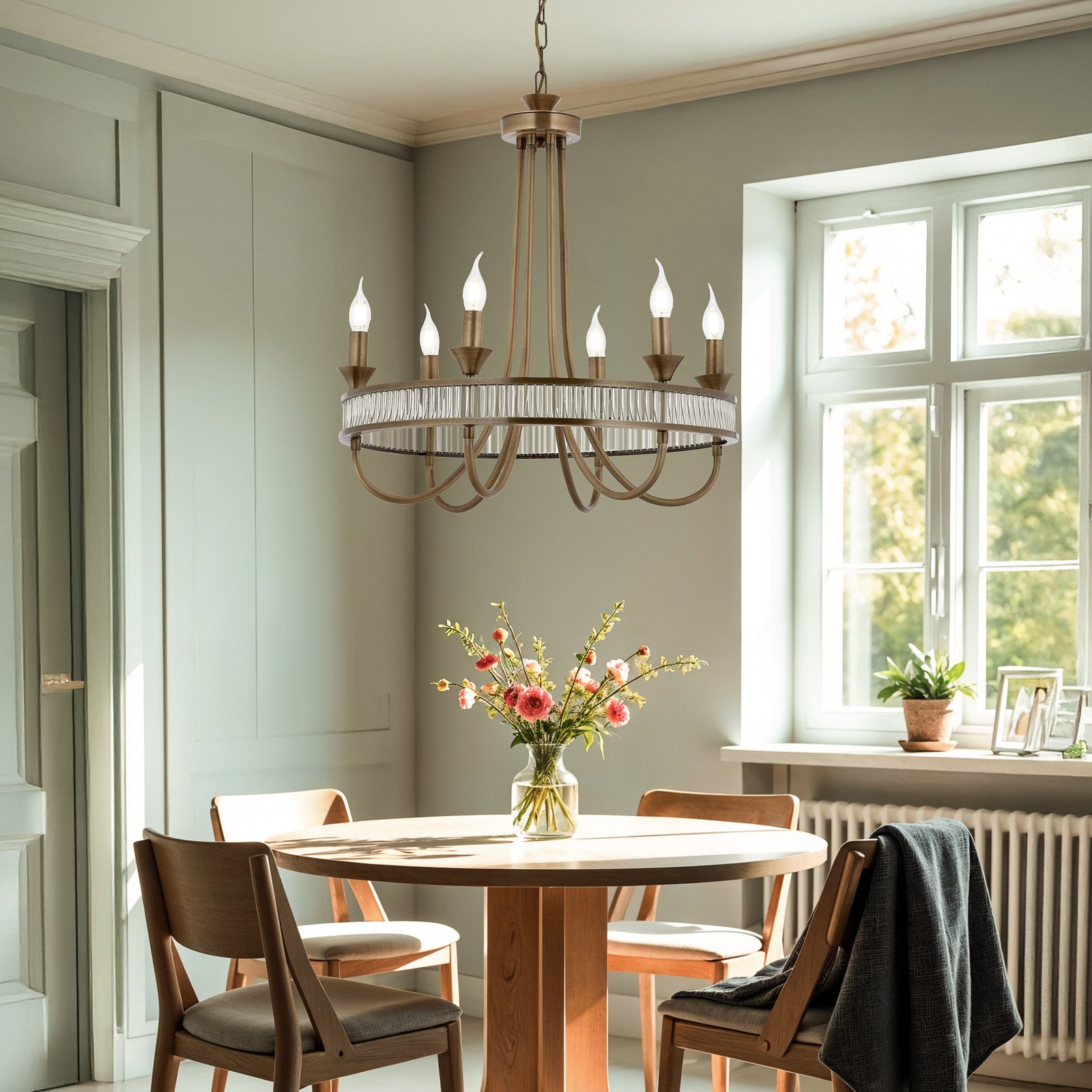 Avonni Candelabru AV-1890-6E cu 6 becuri - Camera de zi / sufragerie - Antichitate - aur antic - Metal