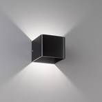 LED wandlamp Dan, zwart geanodiseerd