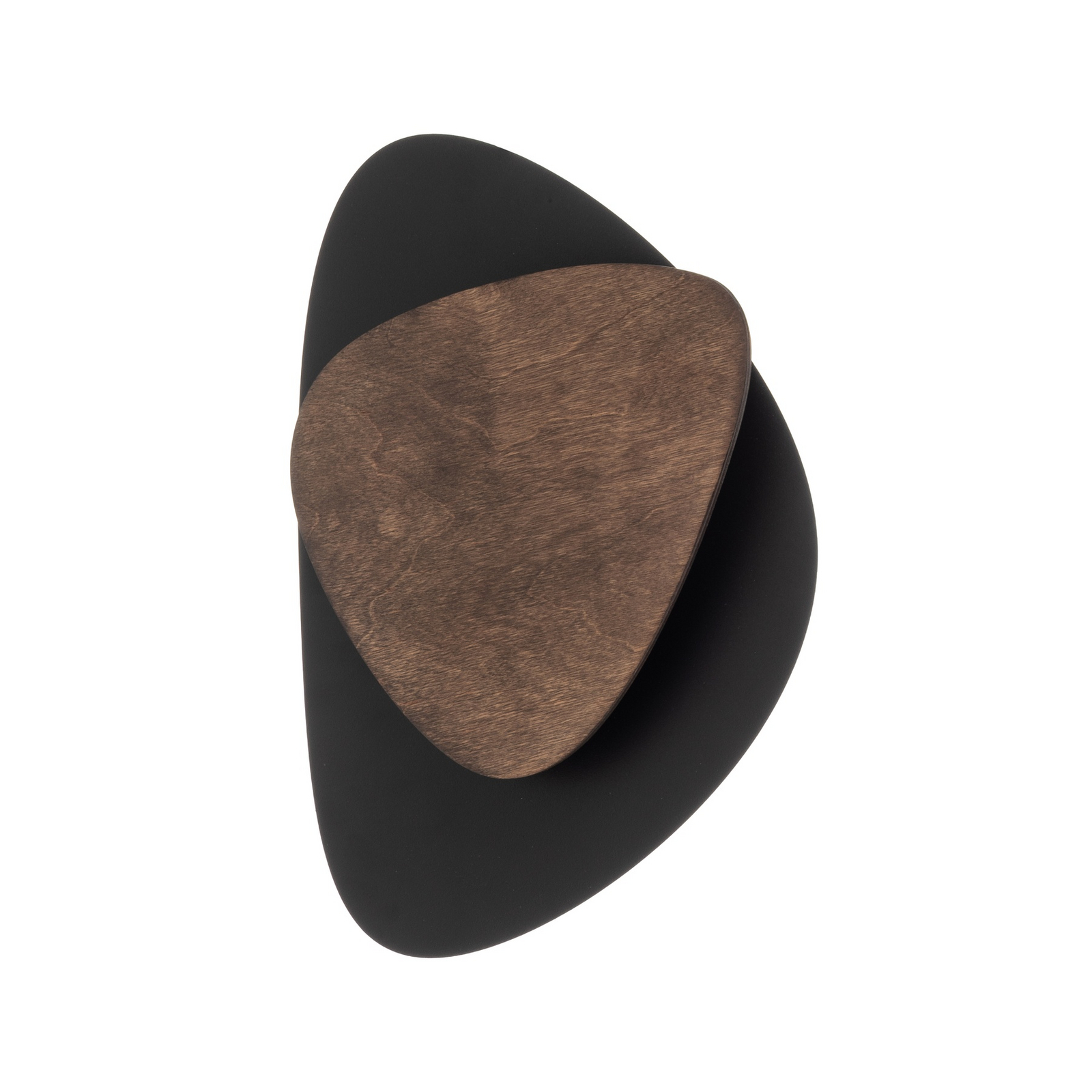 LED nástěnné světlo Pedra, černá/wenge, ocel, dřevo, 3 000 K