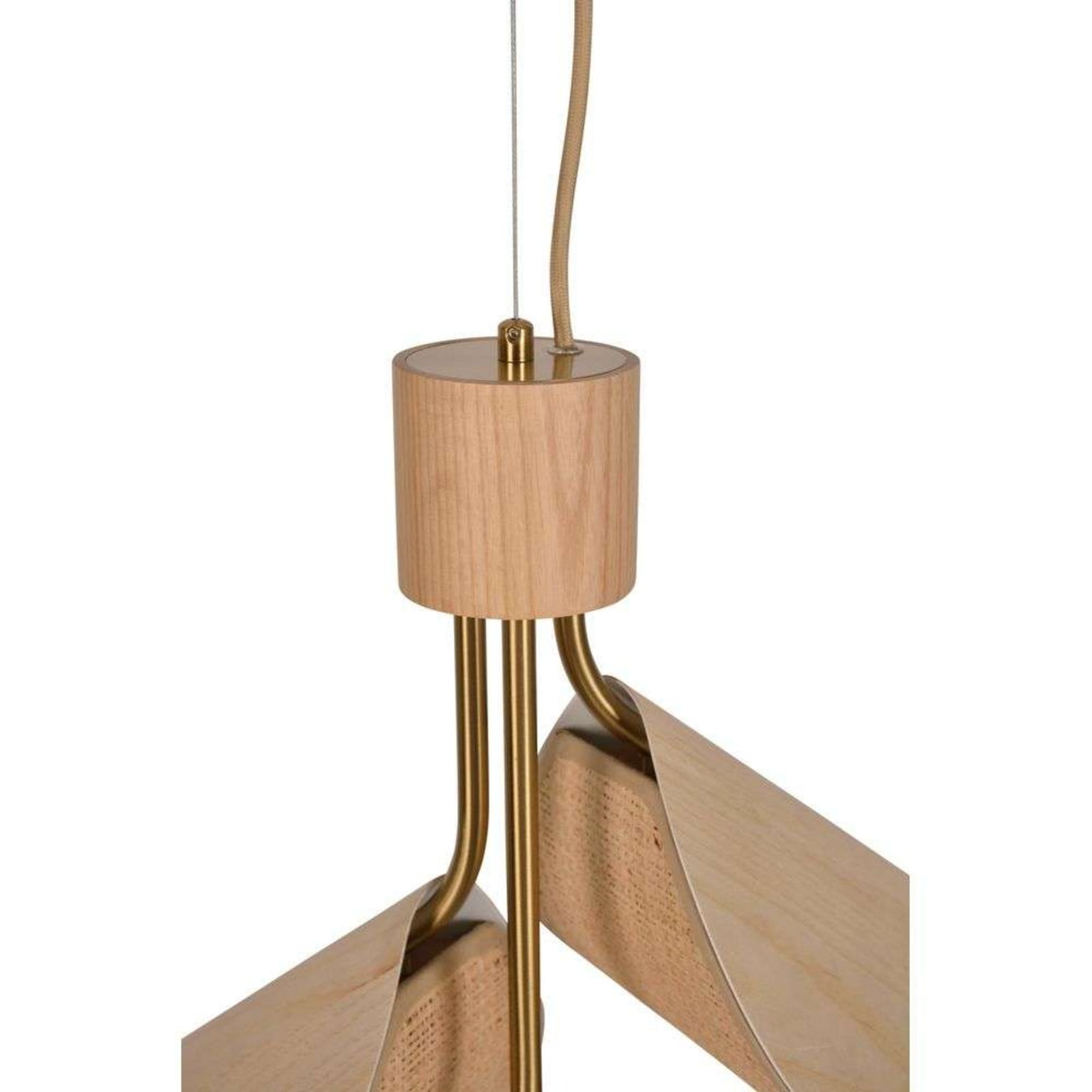 Lys pendellampe S, 3 lyskilder, lys brun, raffia/træ Forestier - Stue - Design - Andet - Med flere lyskilder
