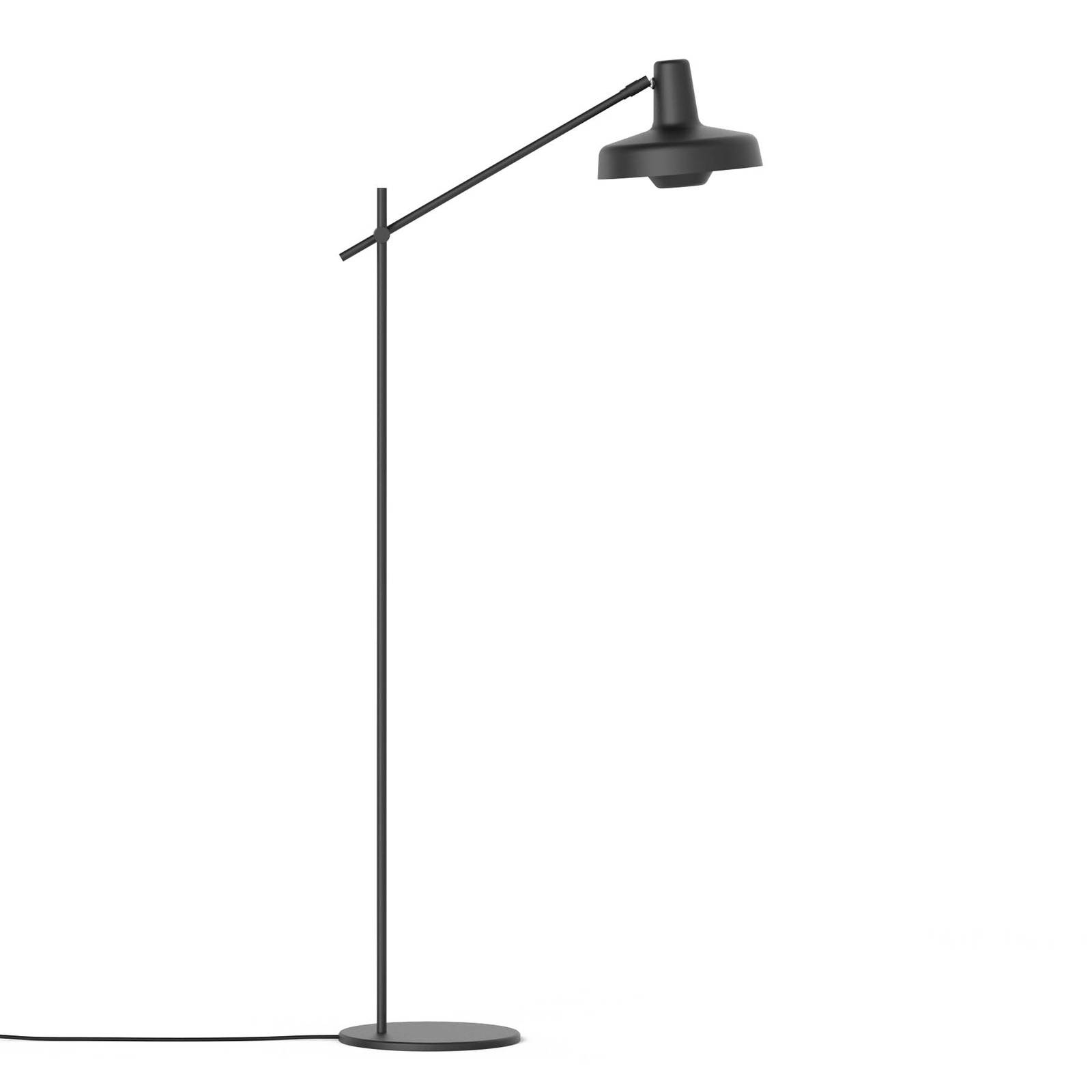 GRUPA Arigato Palace floor lamp, double arm, black, for Workroom / Office, steel, aluminium, E27, 70 W, H: 150 cm