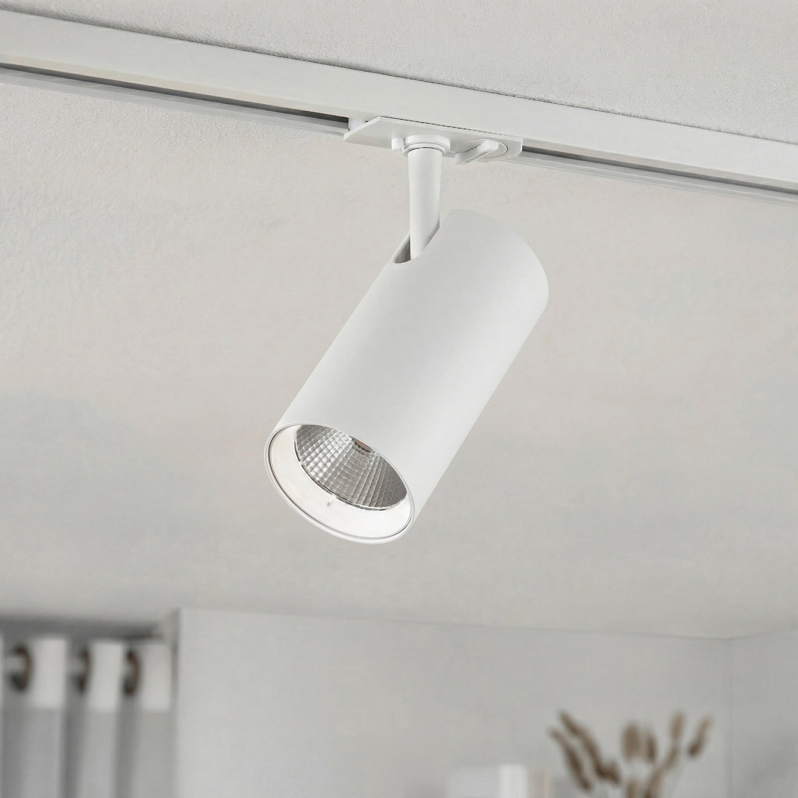 Lindby LED-skinnespot Linaro, hvid, Ø 7 cm, aluminium, CCT