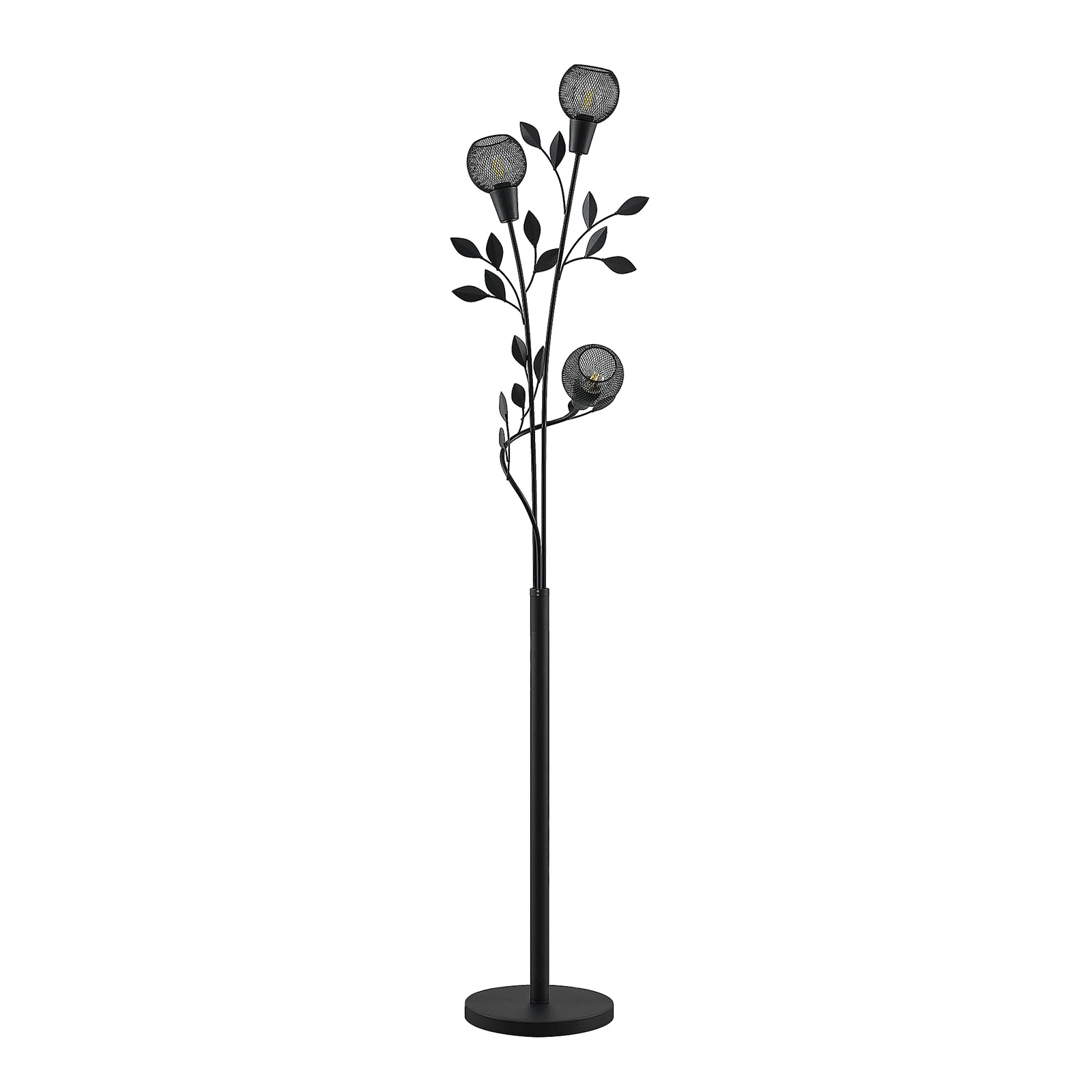 Lindby Florentine lampadar Kanye, 160 cm, negru, 3 becuri.