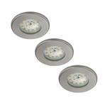 Set di 3 downlight LED Nikas IP44 nichel