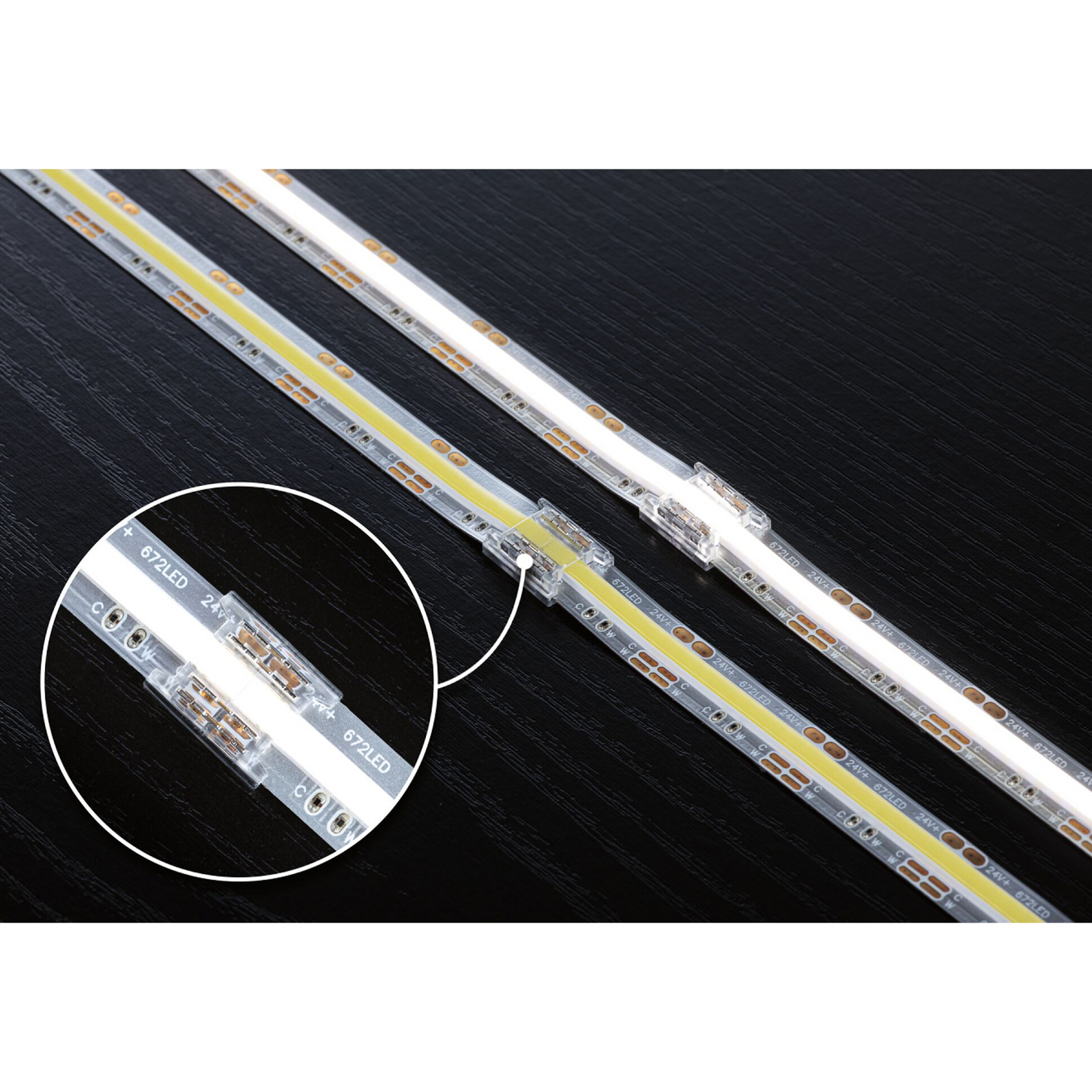 Sada konektorů Paulmann MaxLED COB pro LED pásek, bílá/čirá Sada konektorů Paulmann MaxLED COB pro LED pásek, bílá/čirá