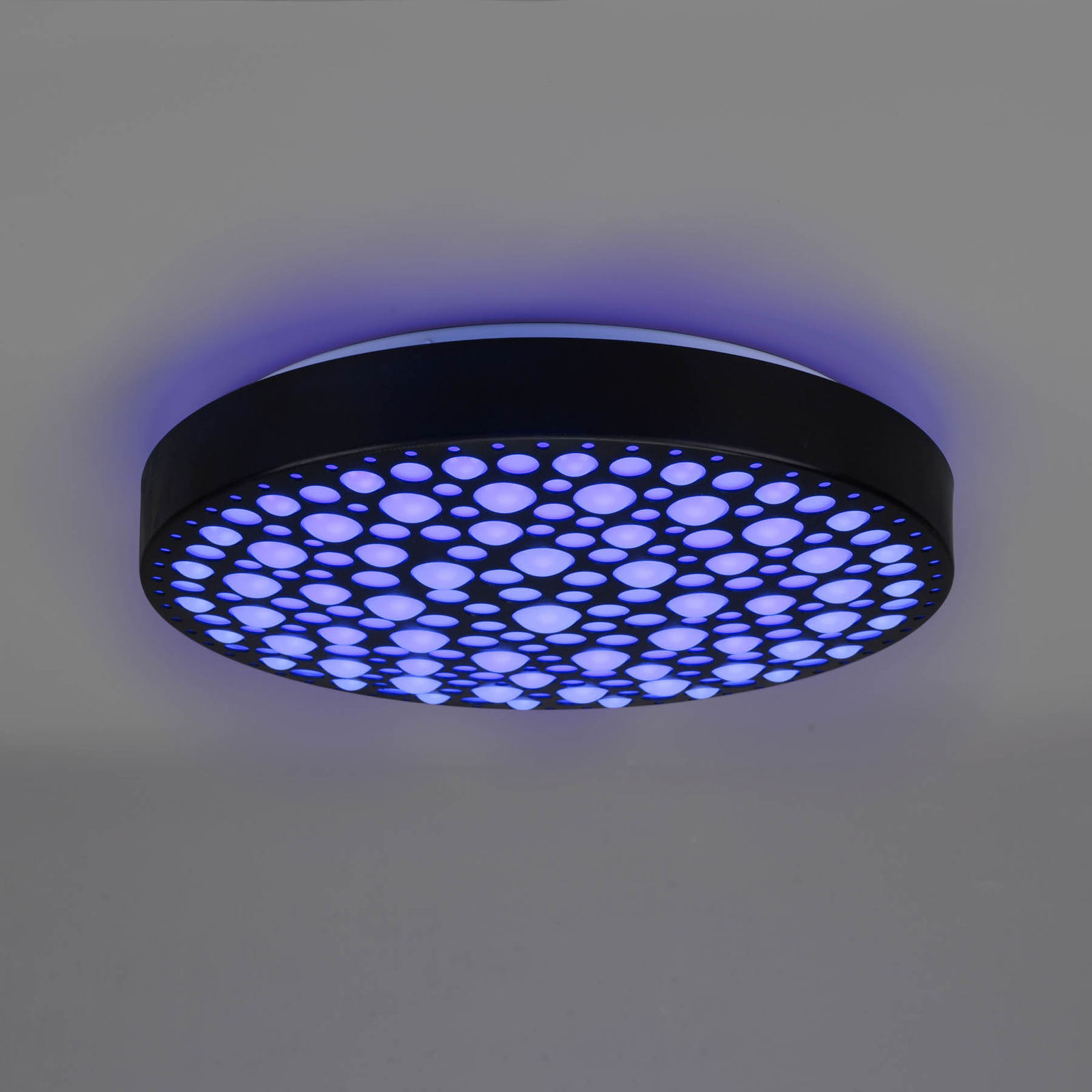 LED griestu lampa Chizu Ø 40,5cm dimmable RGB melna