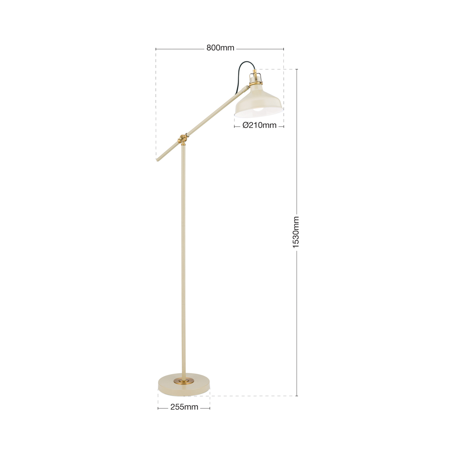 Schiller stāvlampa, haki krāsā, metāls, 153 cm augsta, regulējama