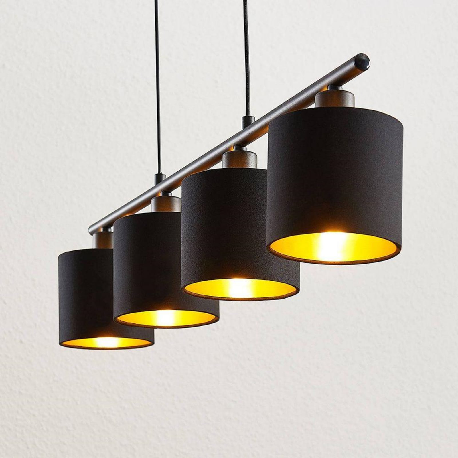 Fabric bar függőlámpa Vasilia fekete és arany színben