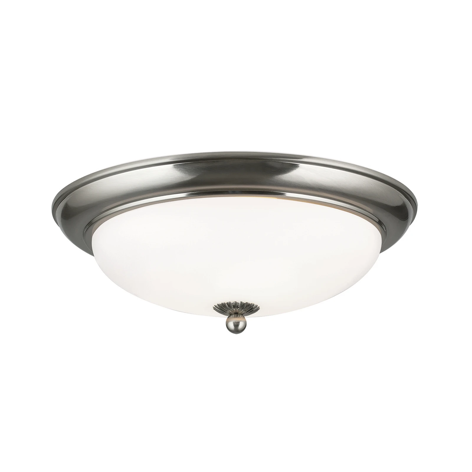 Plafonnier Empire, Ø 35,5 cm, nickel mat, verre opalin mat
