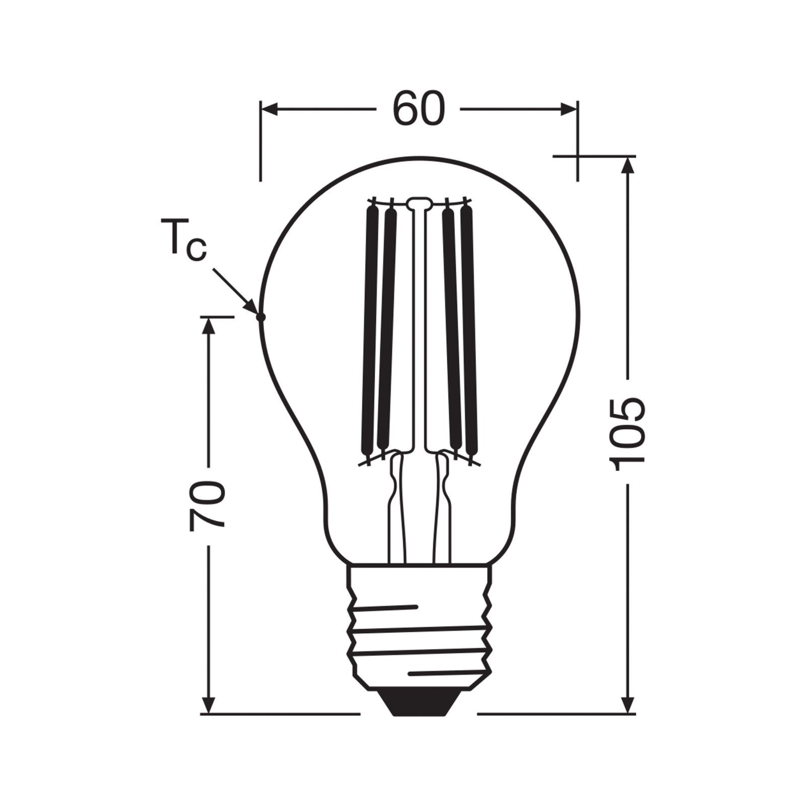 OSRAM Ampoule LED à filament E27 2,2W 2700K à intensité variable