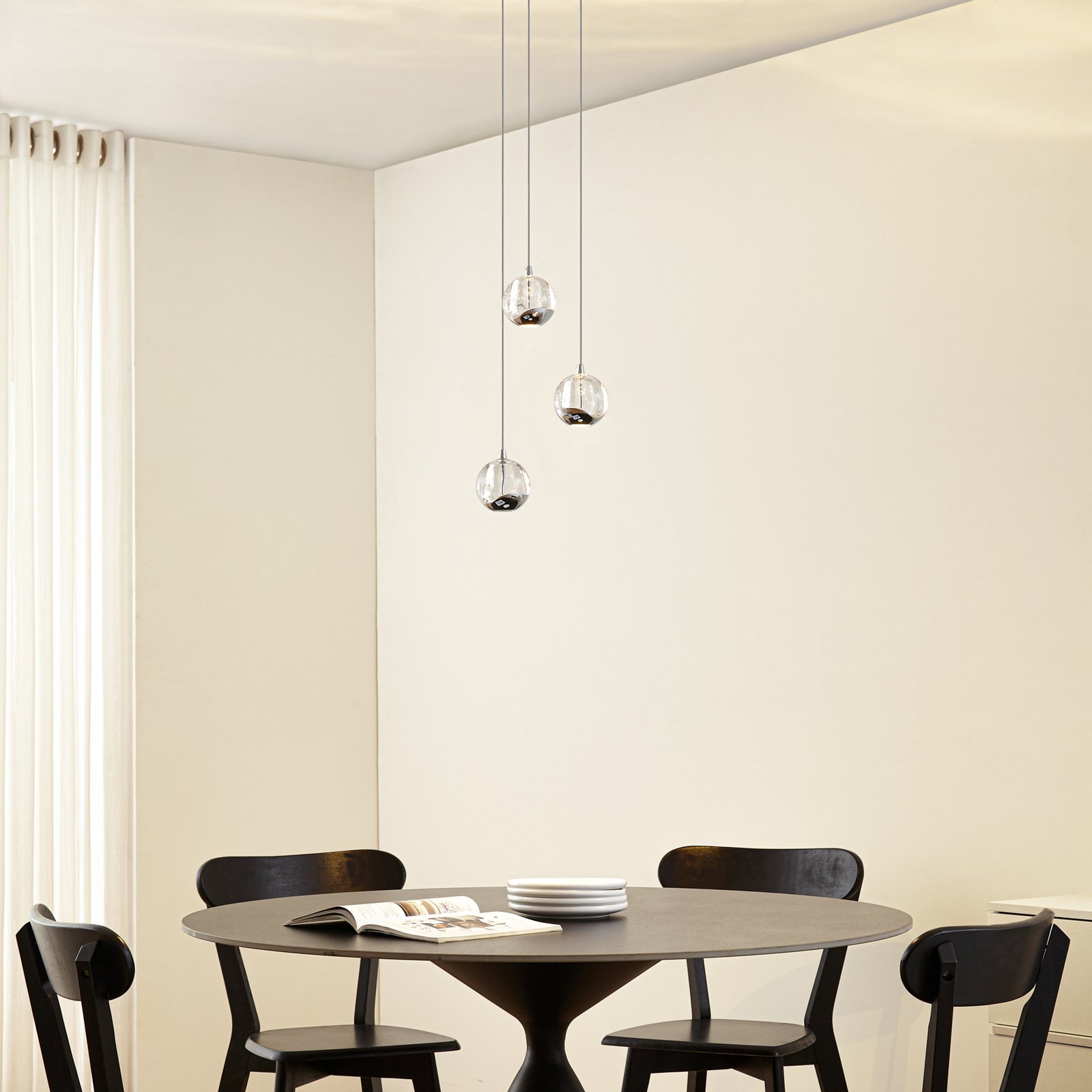 Hayley 3 Hanglamp Clear/Chrome - Lucande Hayley 3 Hanglamp Clear/Chrome - Lucande