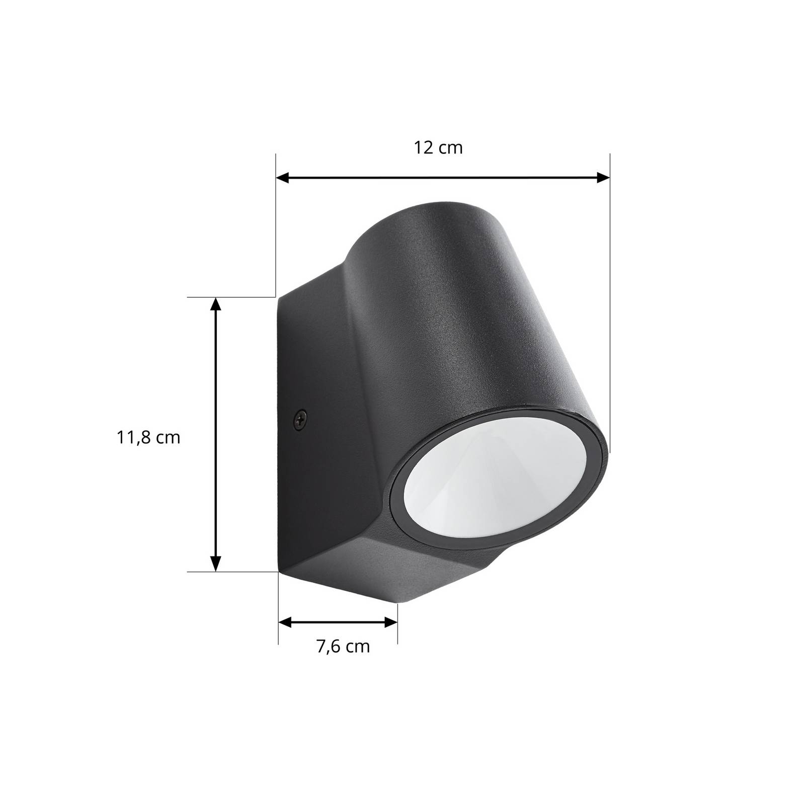 Lindby kinkiet zewnętrzny LED Illuvia, czarny matowy, IP54