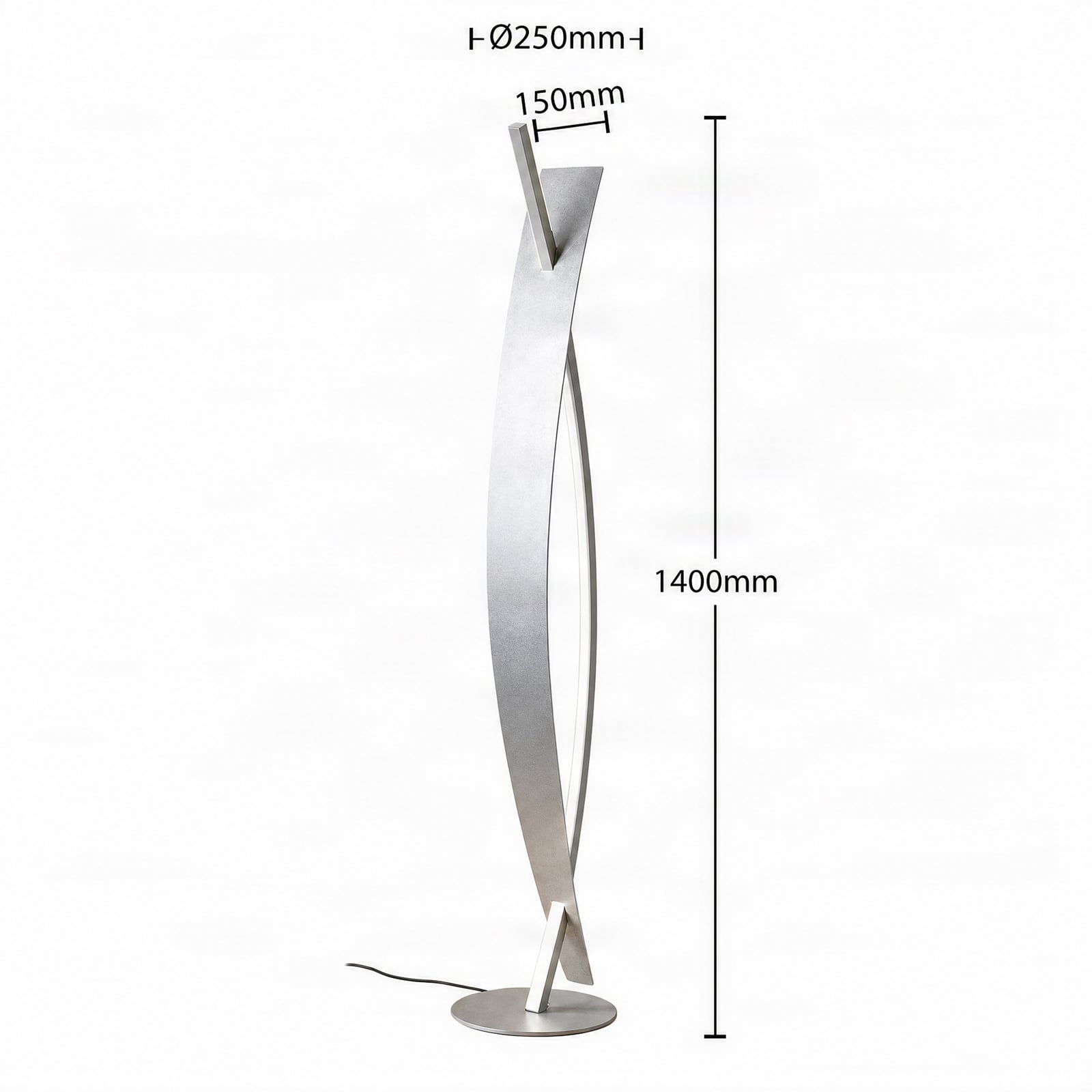 Marija Floor Lamp, Silver - Lucande Marija Floor Lamp, Silver - Lucande
