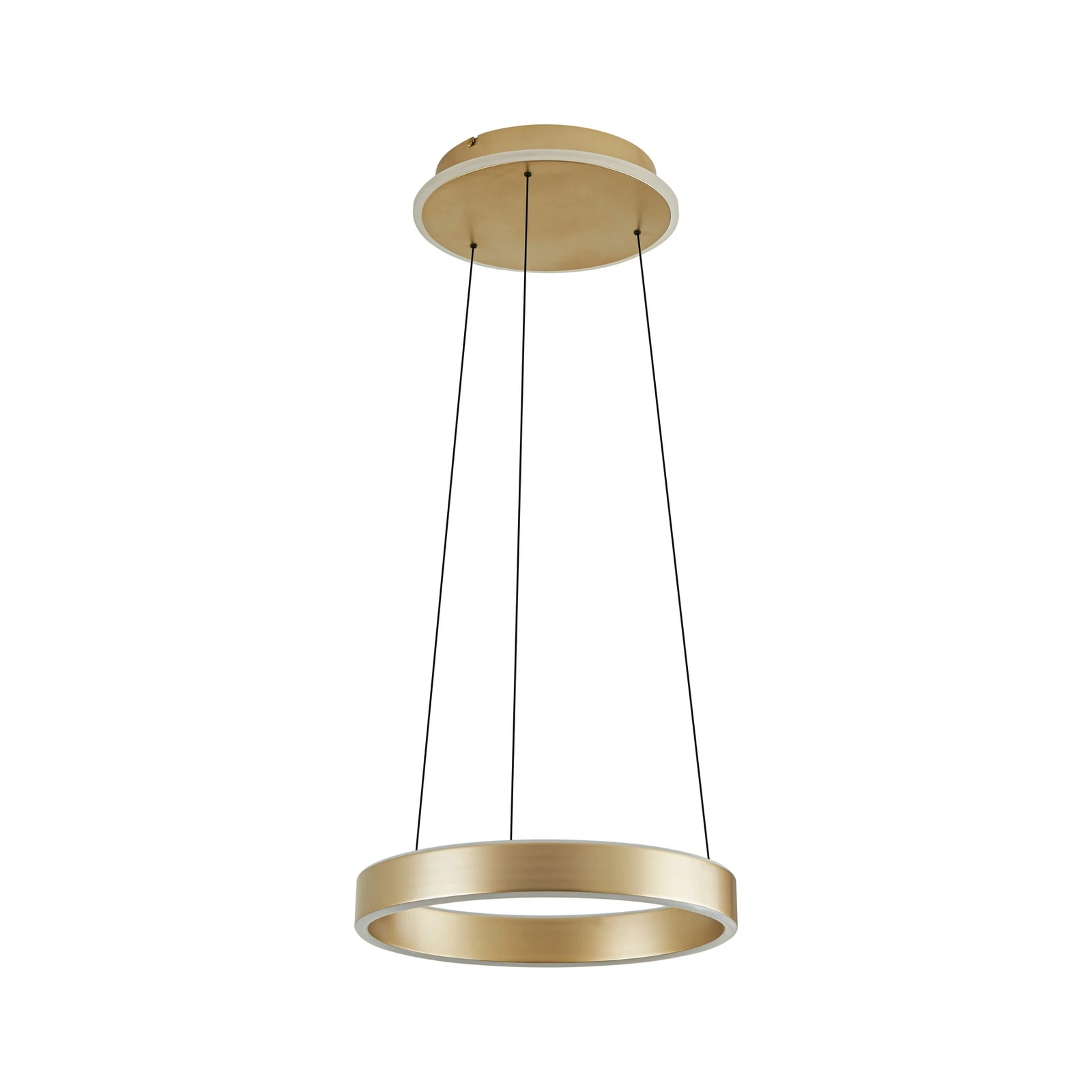 Lucande LED viseča svetilka Tindra, Ø 40 cm, zlata, z možnostjo zatemnitve