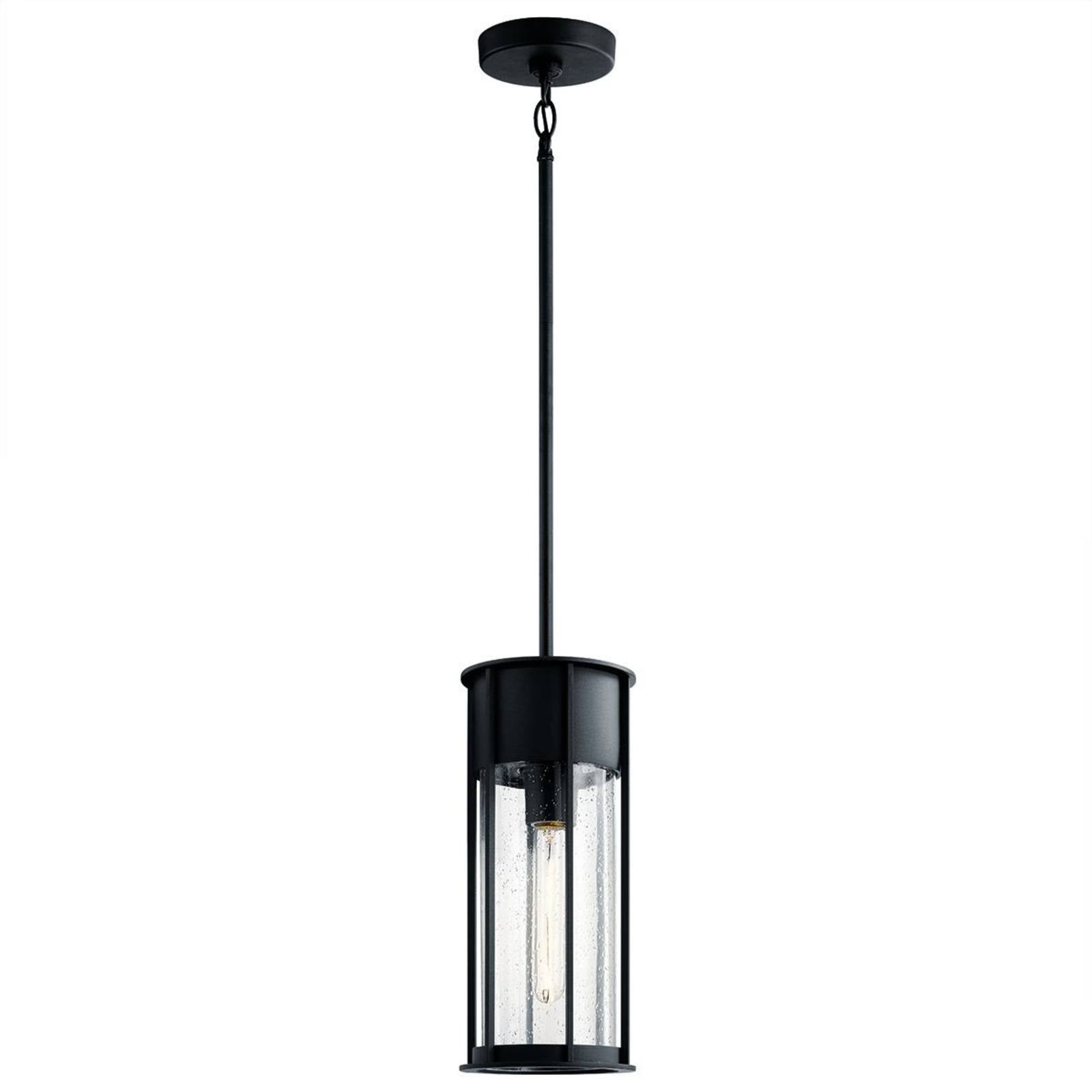 Außenwandleuchte Camillo, schwarz, Aluminium, Glas, E27