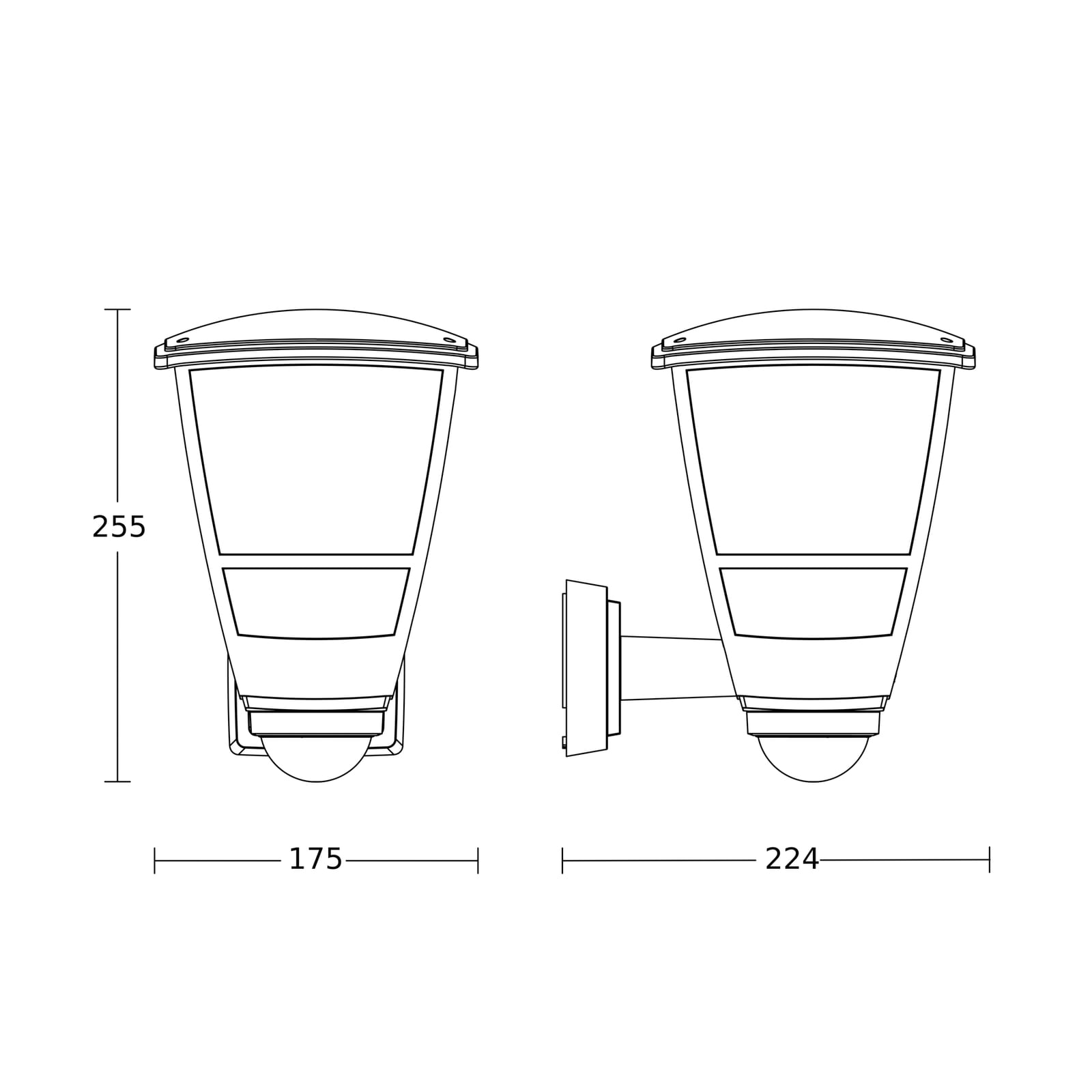L 10 S utendørs vegglampe med sensor, svart, E27, IP44 – STEINEL L 10 S utendørs vegglampe med sensor, svart, E27, IP44 – STEINEL
