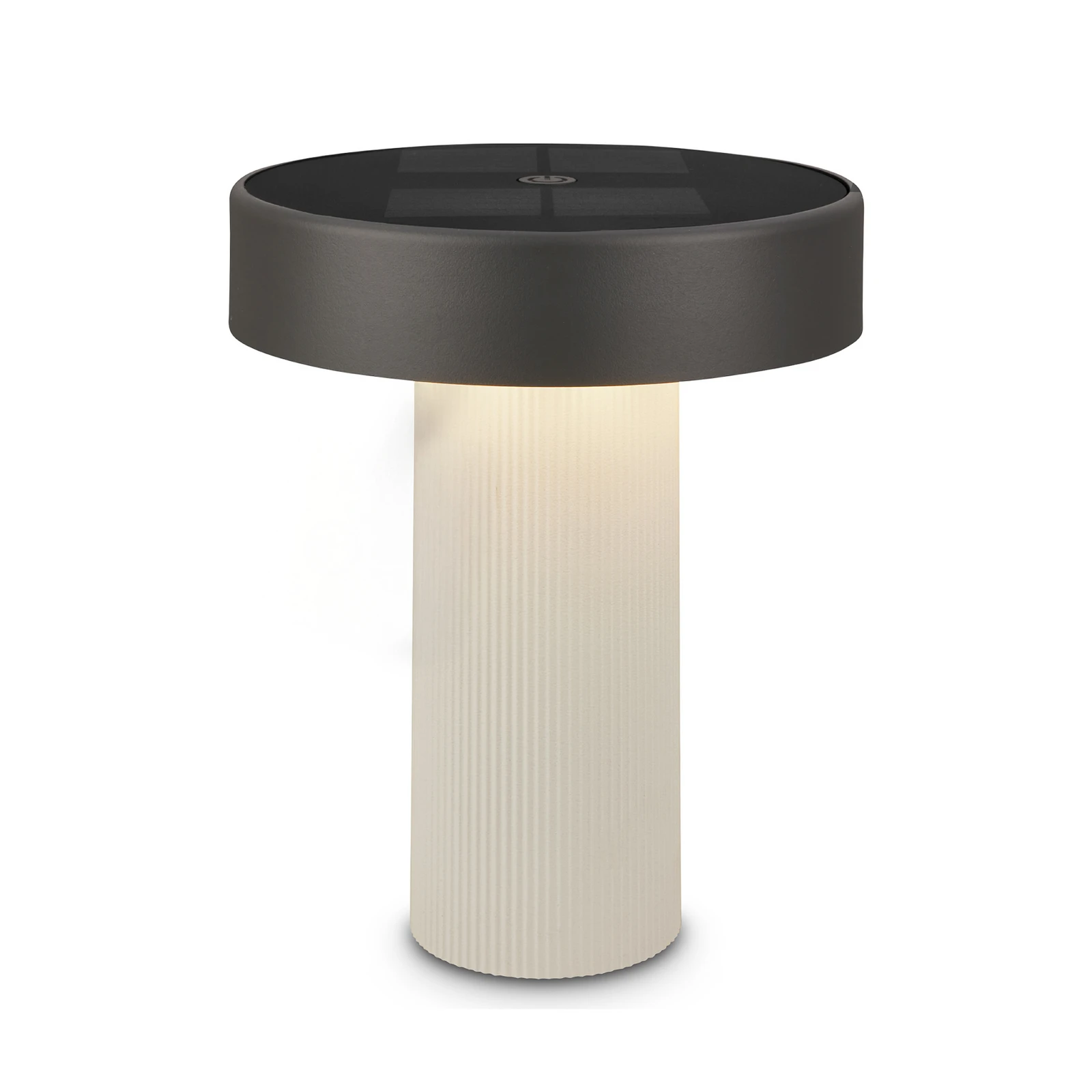 LED-batteridrevet solcelledrevet bordlampe Poga, gammel hvit/antrasitt, IP44