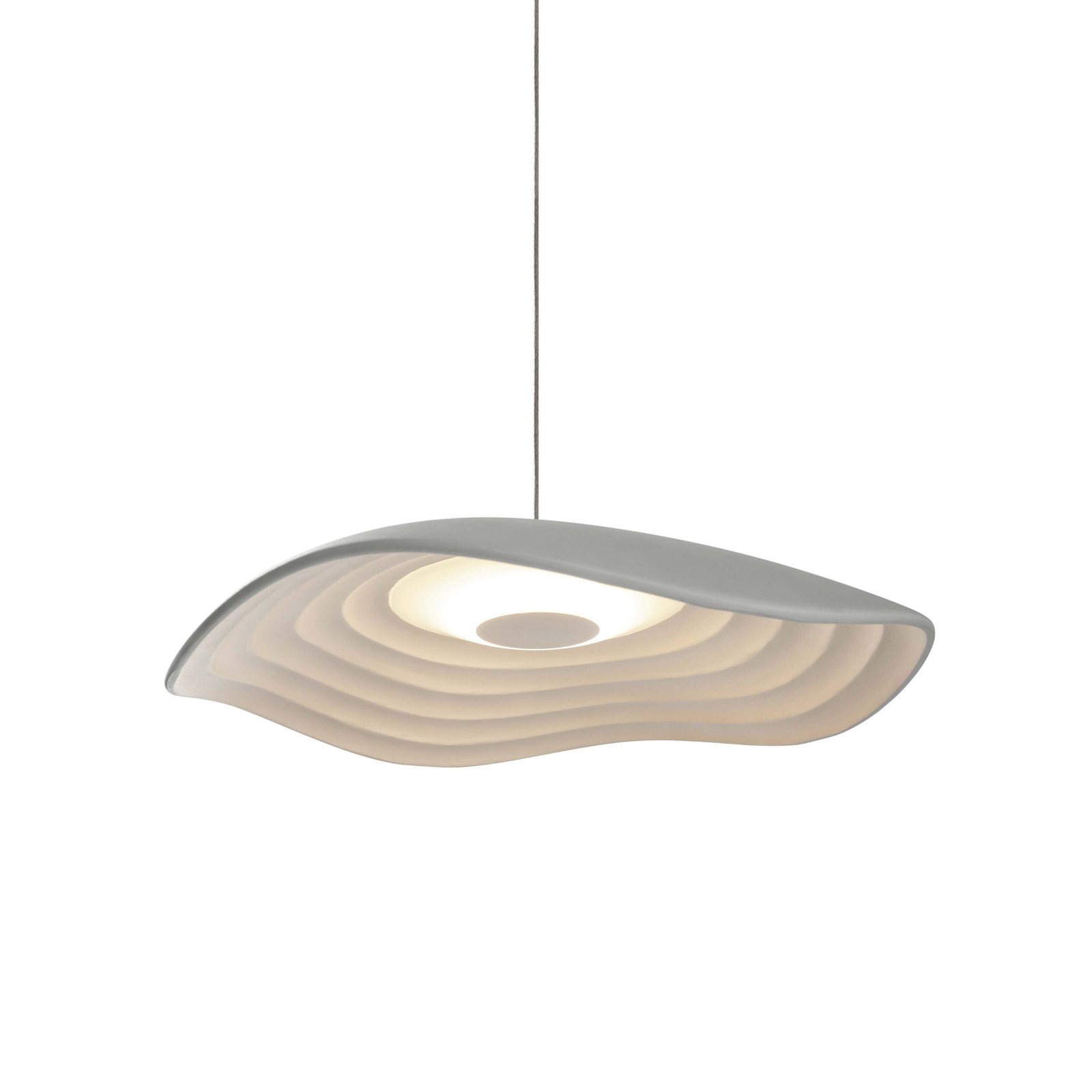 Bover Suspension LED Valentina S24, gris/blanc, Ø 24 cm