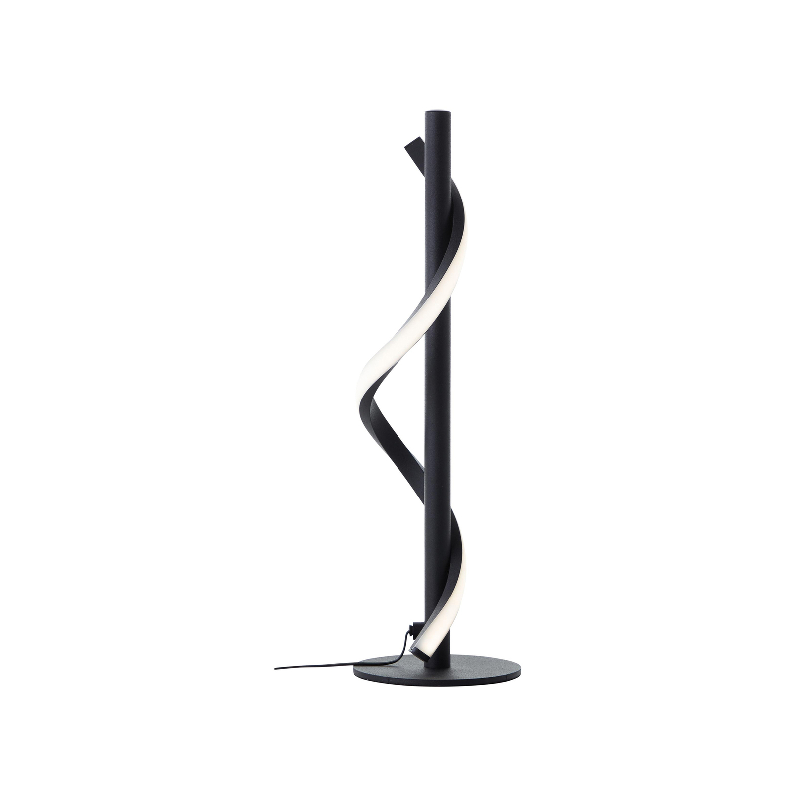 Eunice LED-pöytävalaisin, korkeus 40 cm, musta, metallia