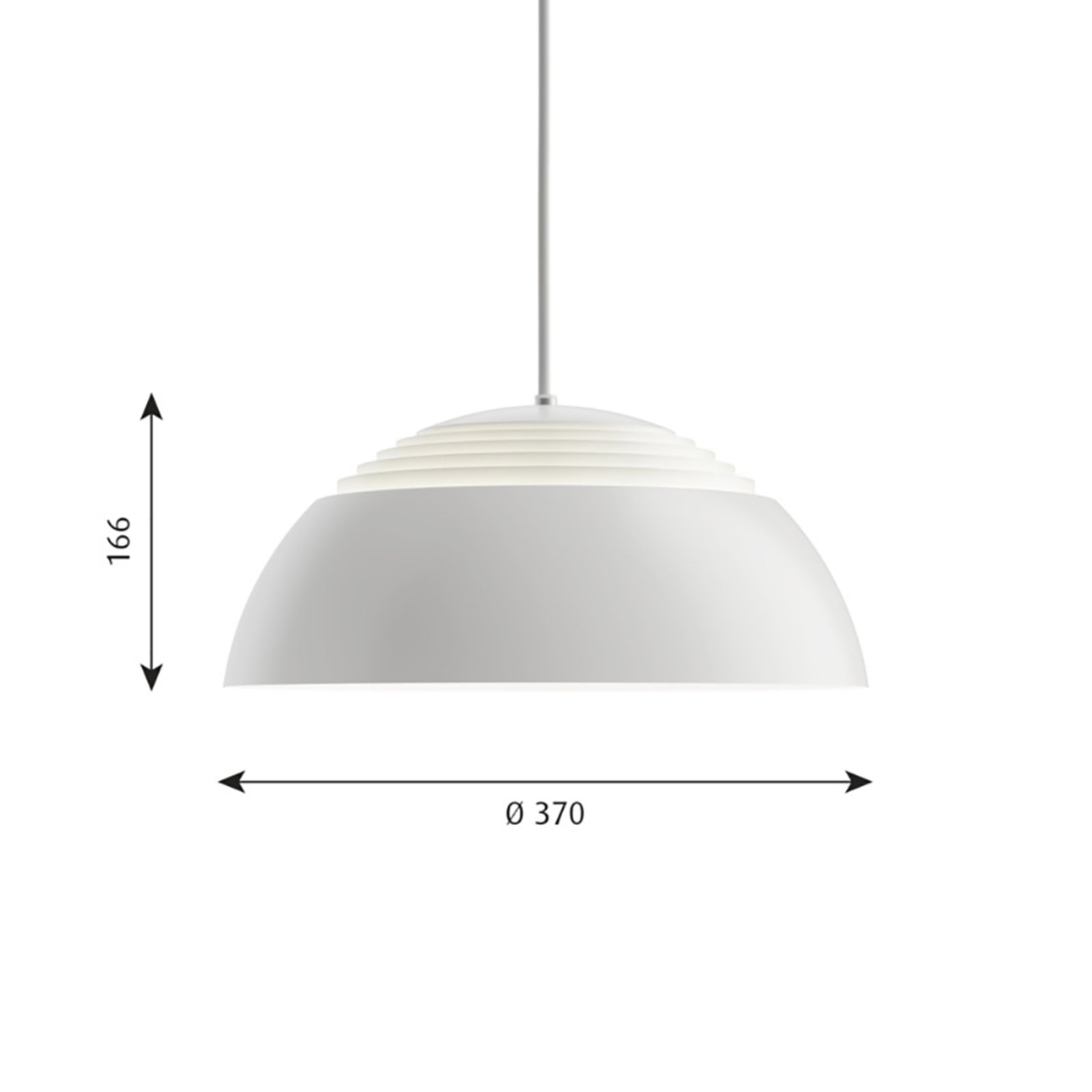 AJ Royal 370 LED Závěsná Lampa White - Louis Poulsen