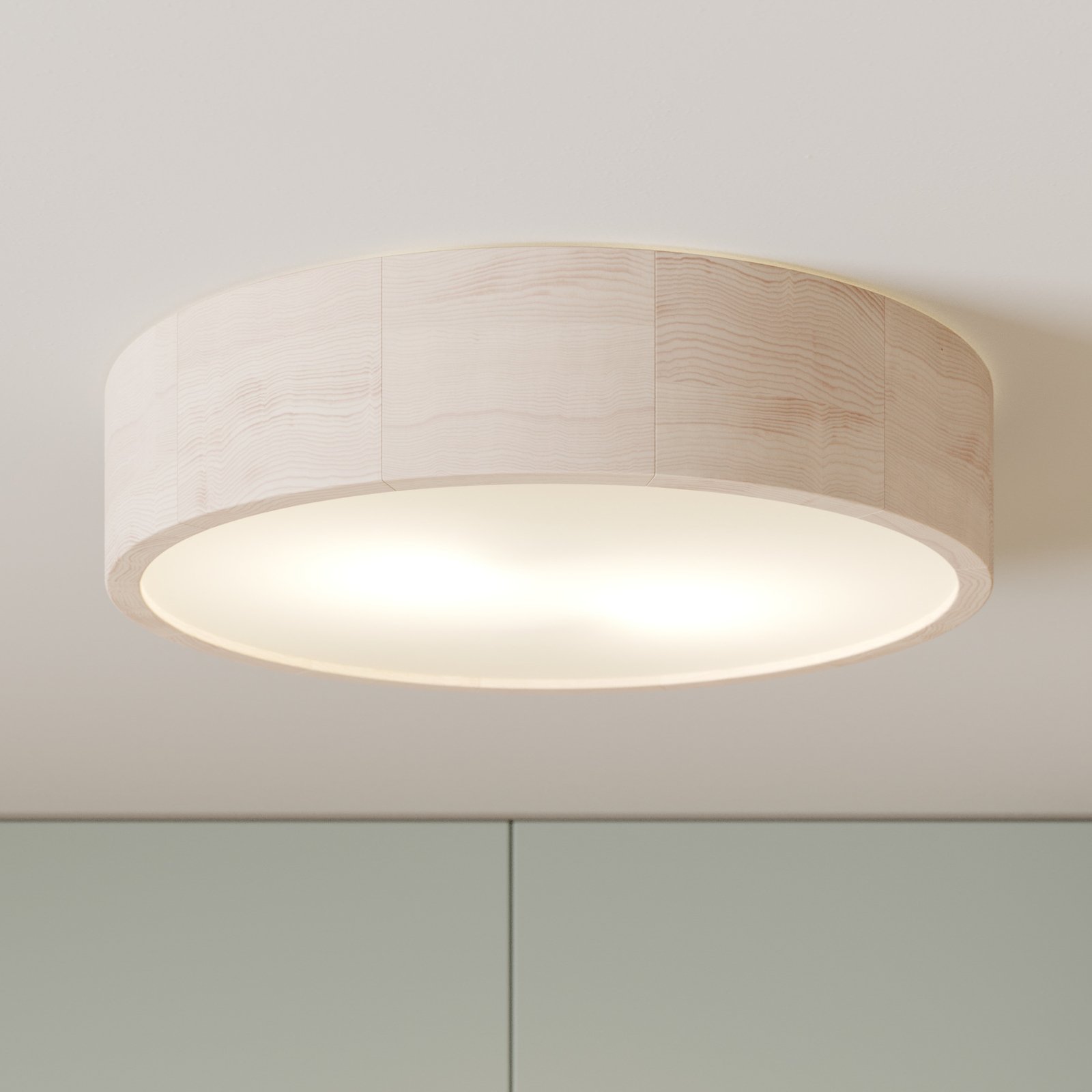 Envostar Kerio ceiling lamp Ø 37 cm natural pine