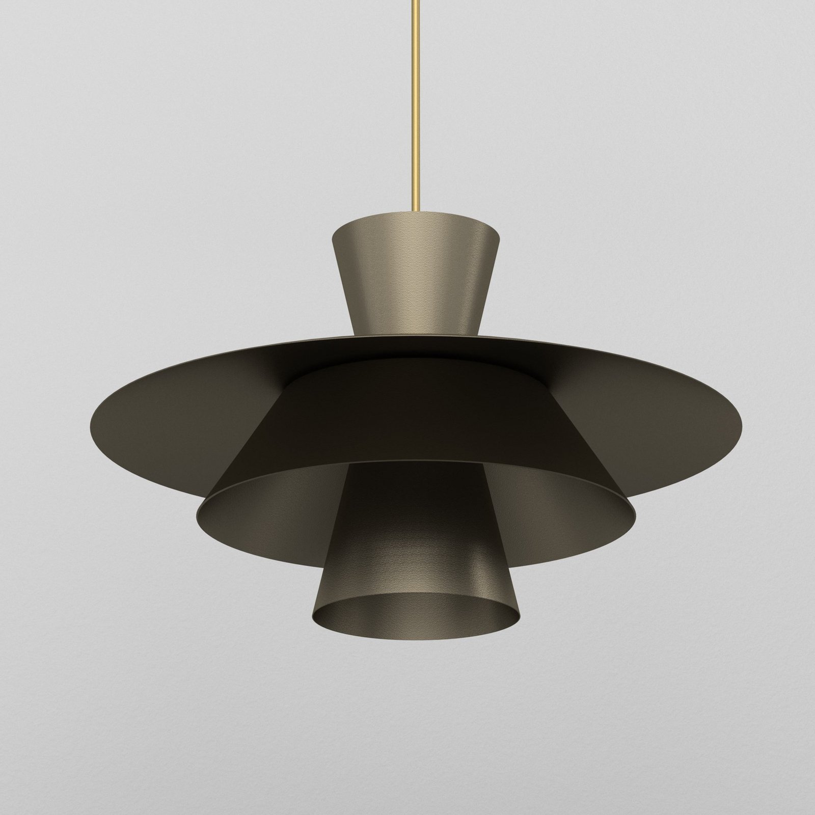 Candeeiro suspenso Plato, cor titânio, metal, Ø 38 cm, E27