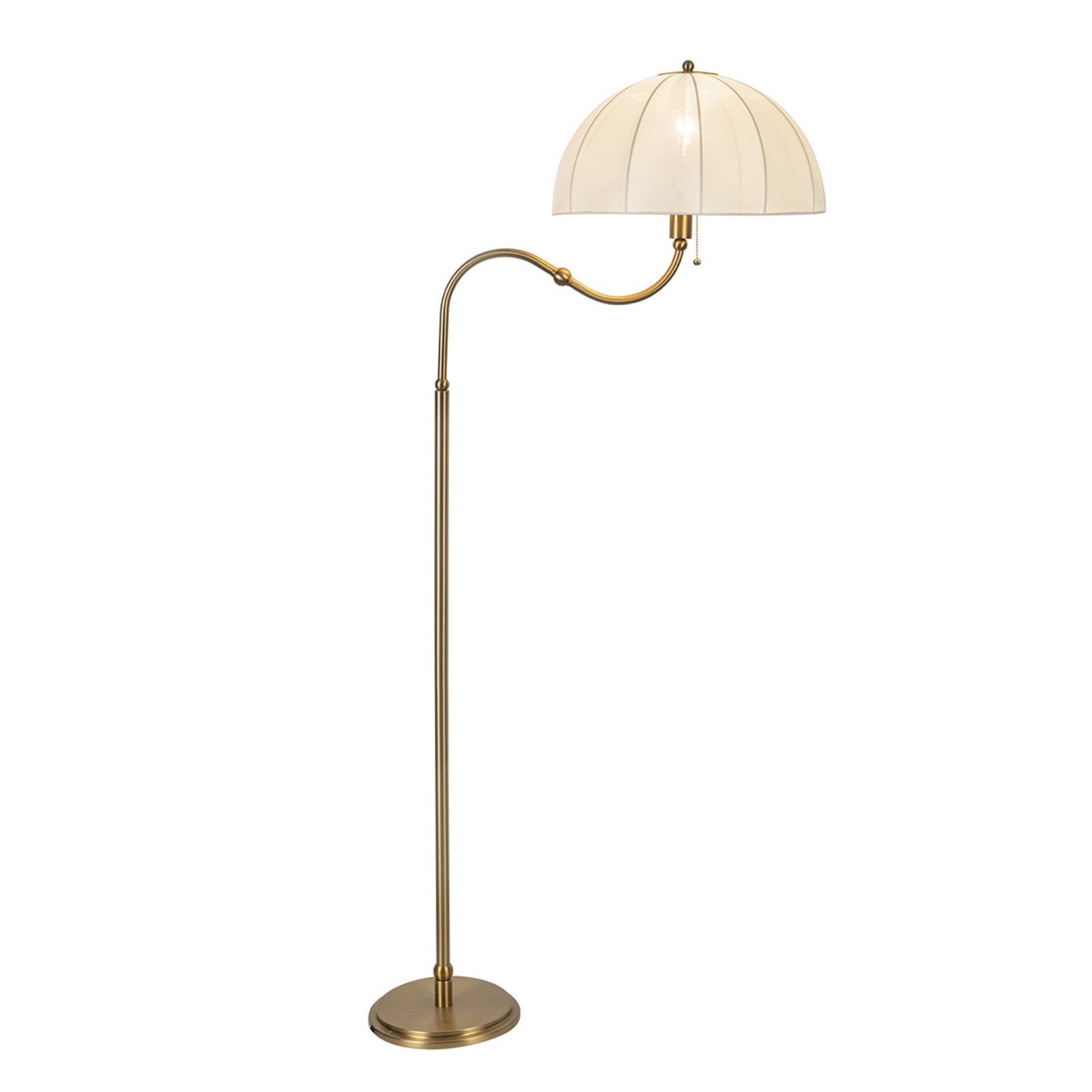 Crosby floor lamp, beige/gold, 173 cm, fabric/metal – Elstead Crosby floor lamp, beige/gold, 173 cm, fabric/metal – Elstead
