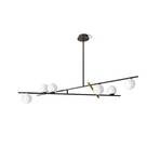 Kika hanglamp, 6-lamps, zwart/wit, metaal, glas