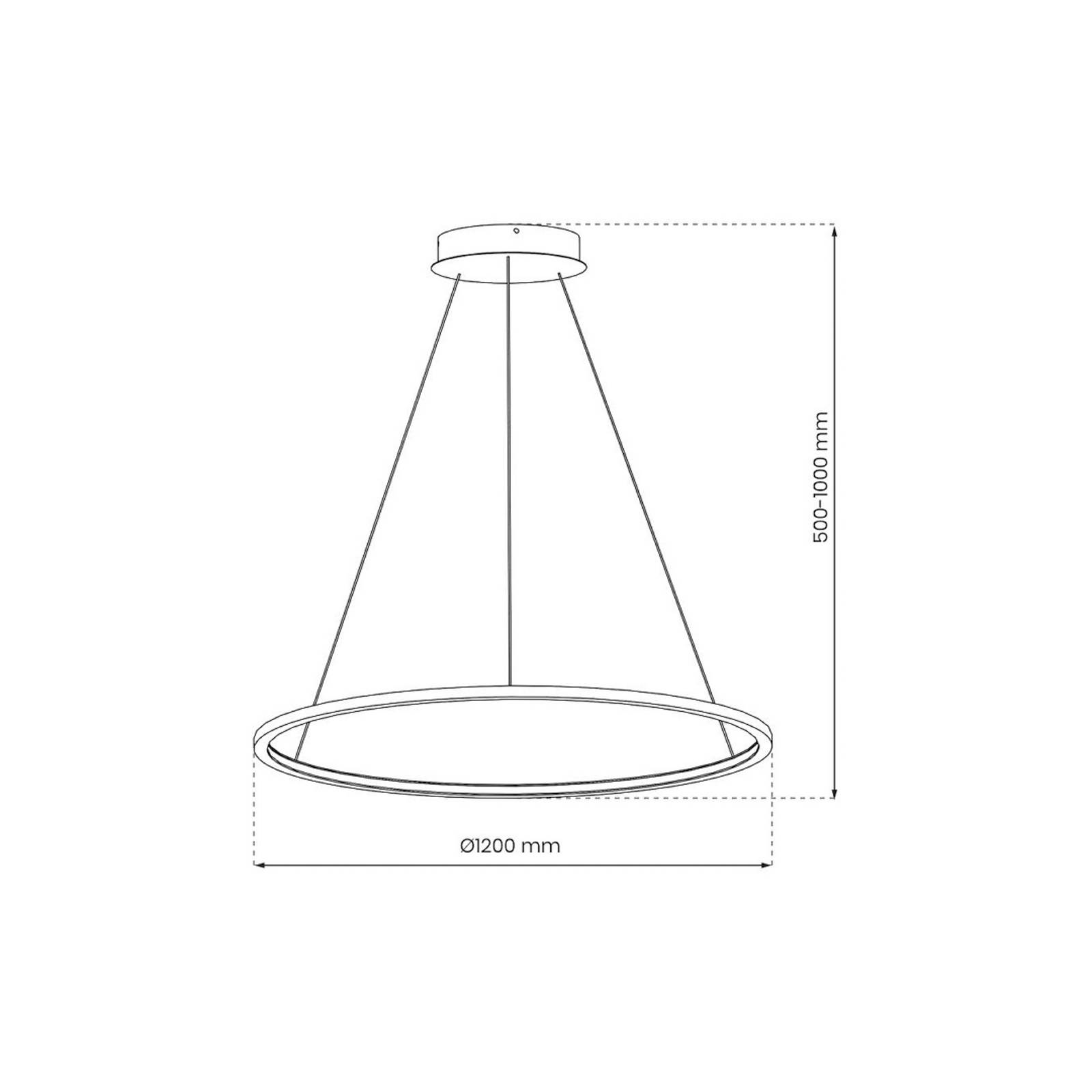 Żyrandol LED Saturno, Ø 120 cm, złoty, 1-punktowa, 4000 K