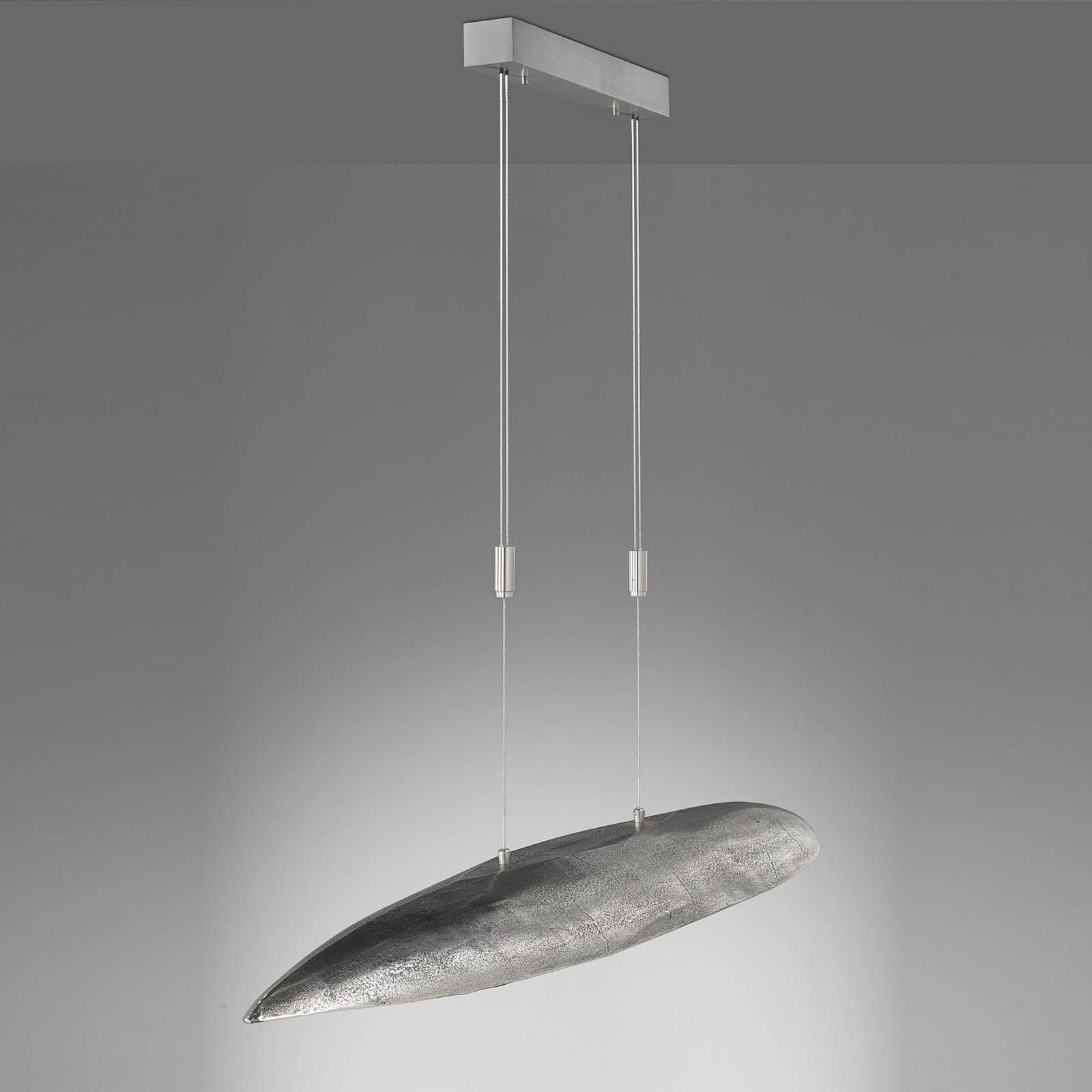 Suspension LED Colmar, longueur 140 cm, nickel