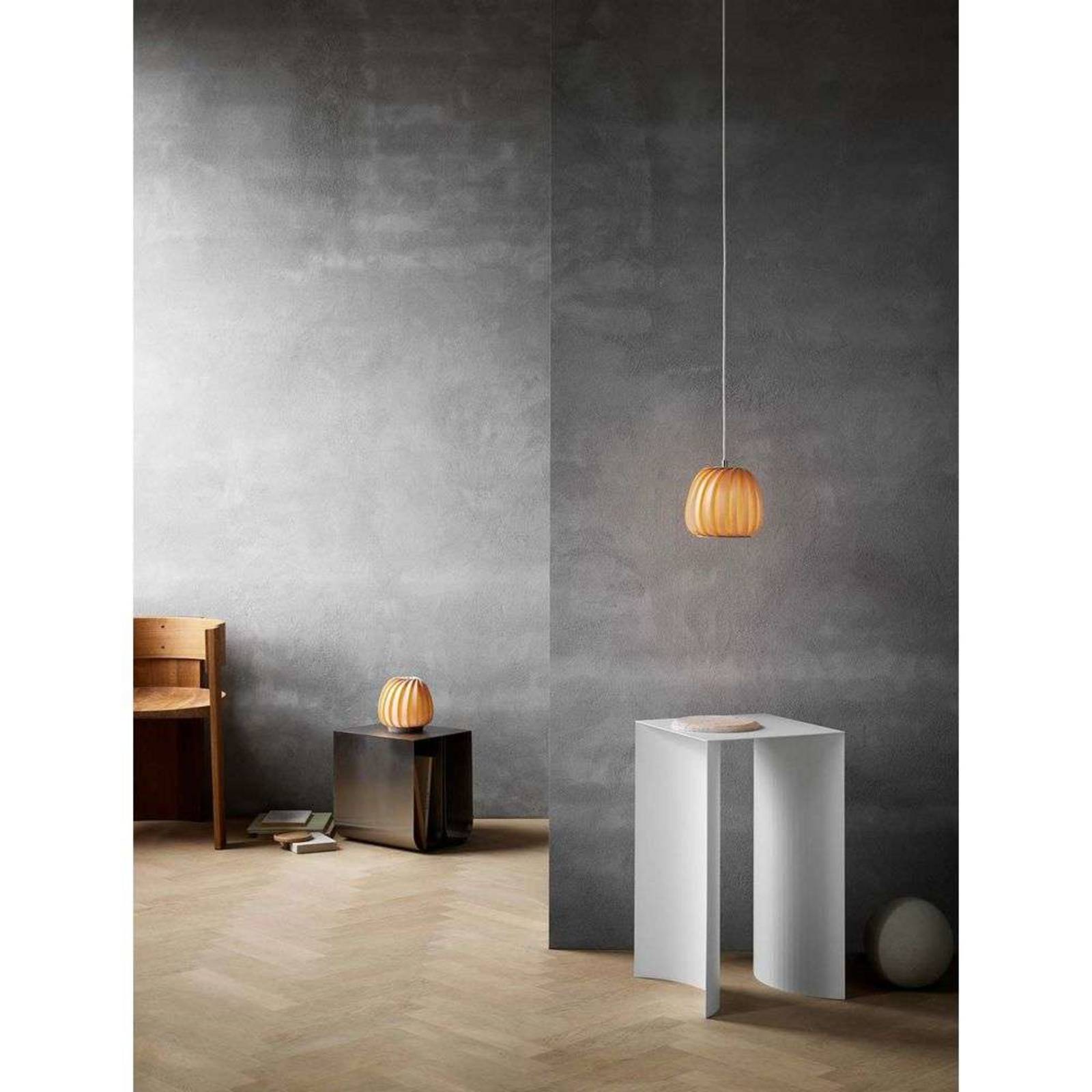 Lampa wisząca Tom Rossau ST906 Mini, brzoza, 17 cm, drewno, E27