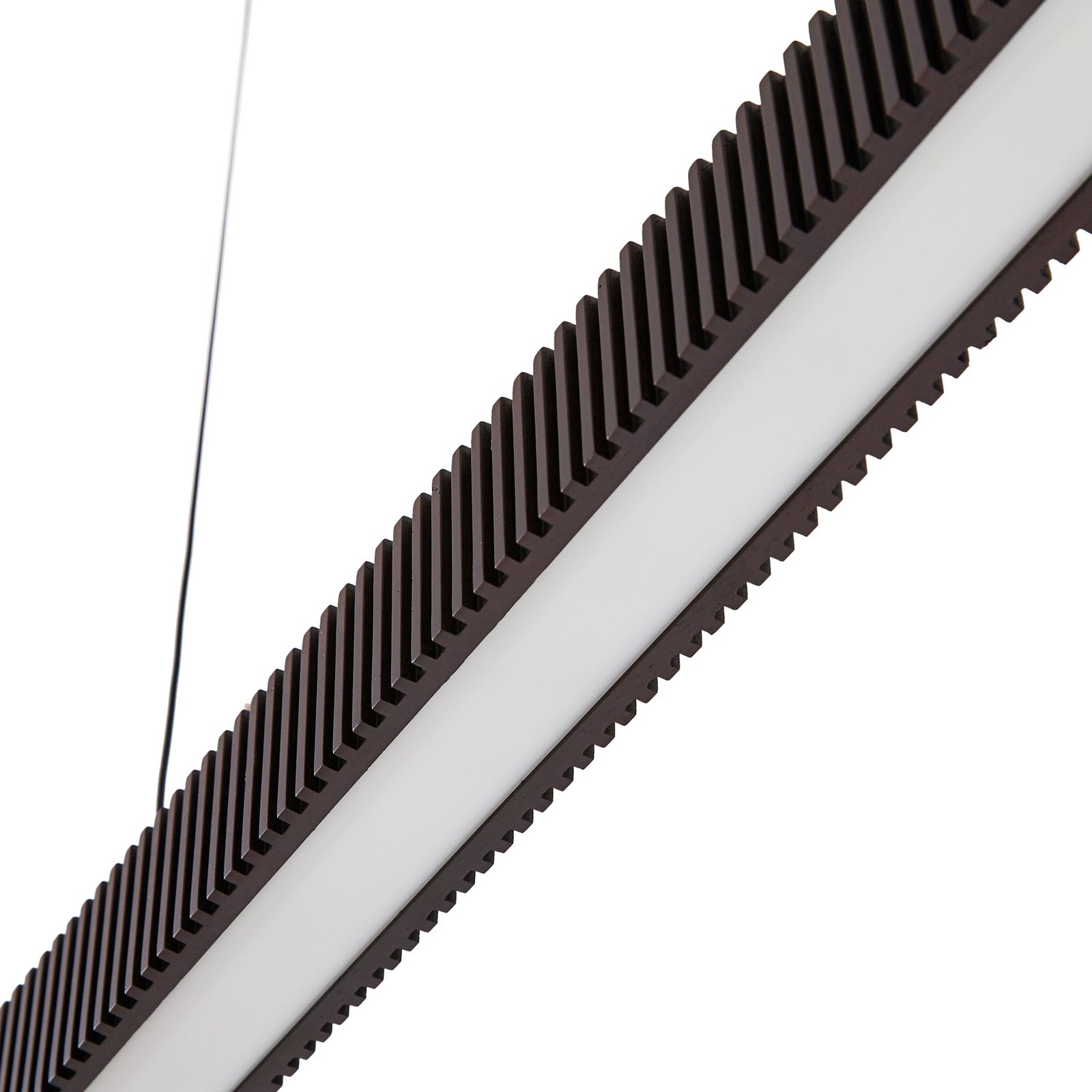 Lucande Emara LED pendant light, dark wood, oak, CCT