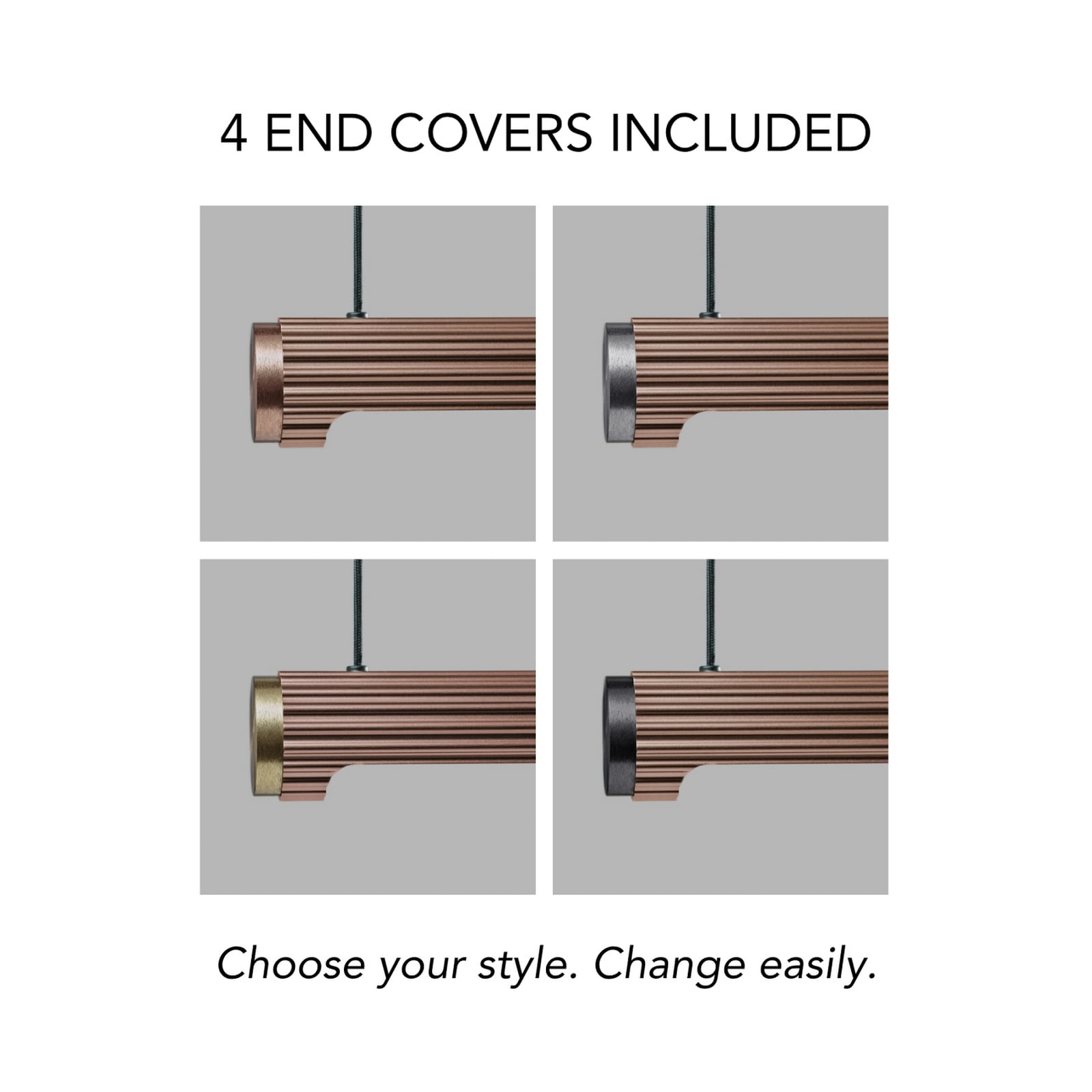 Velvet S1400 Switch LED pendant light, rose gold - LIGHT-POINT