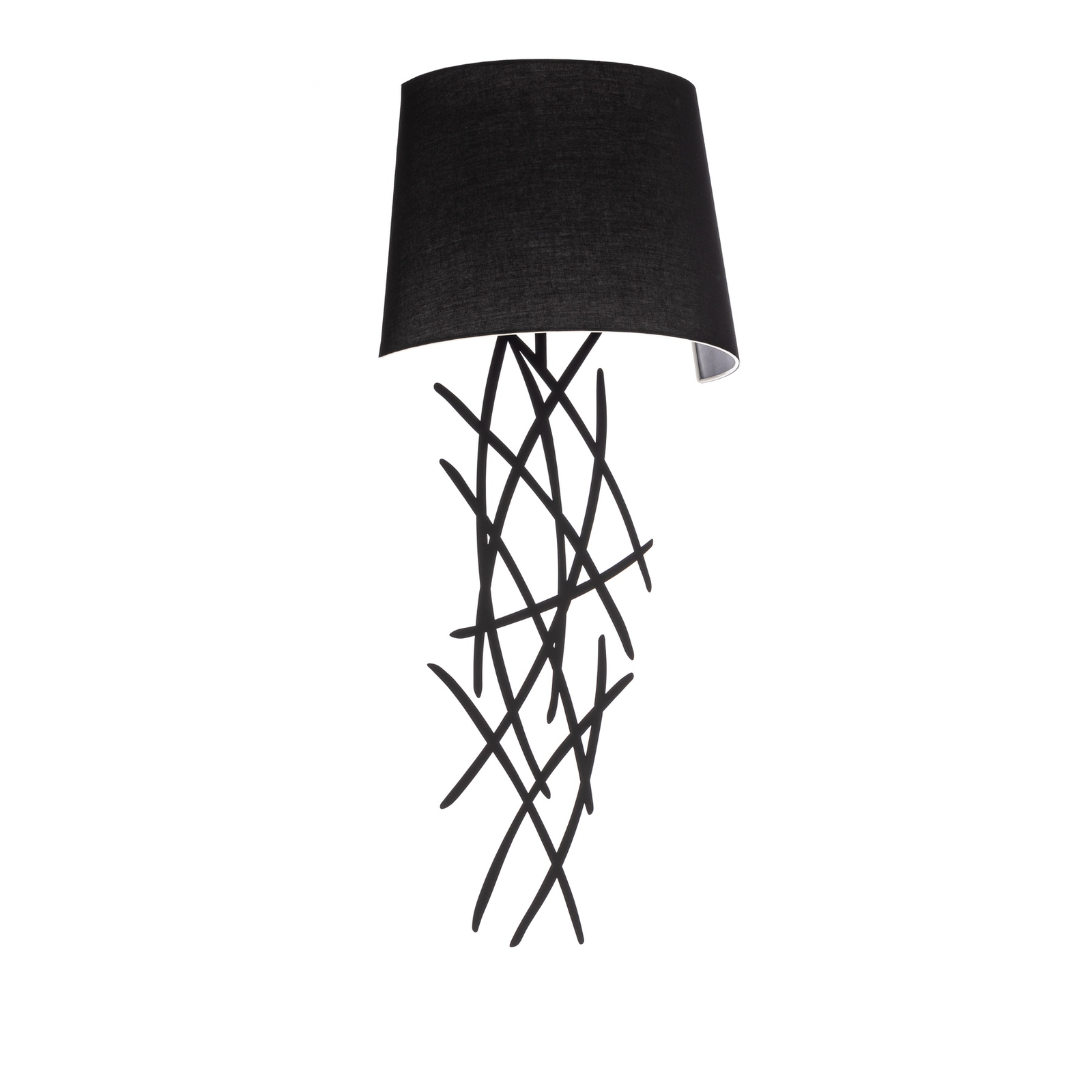 Asaf 6984 wall light, fabric, black